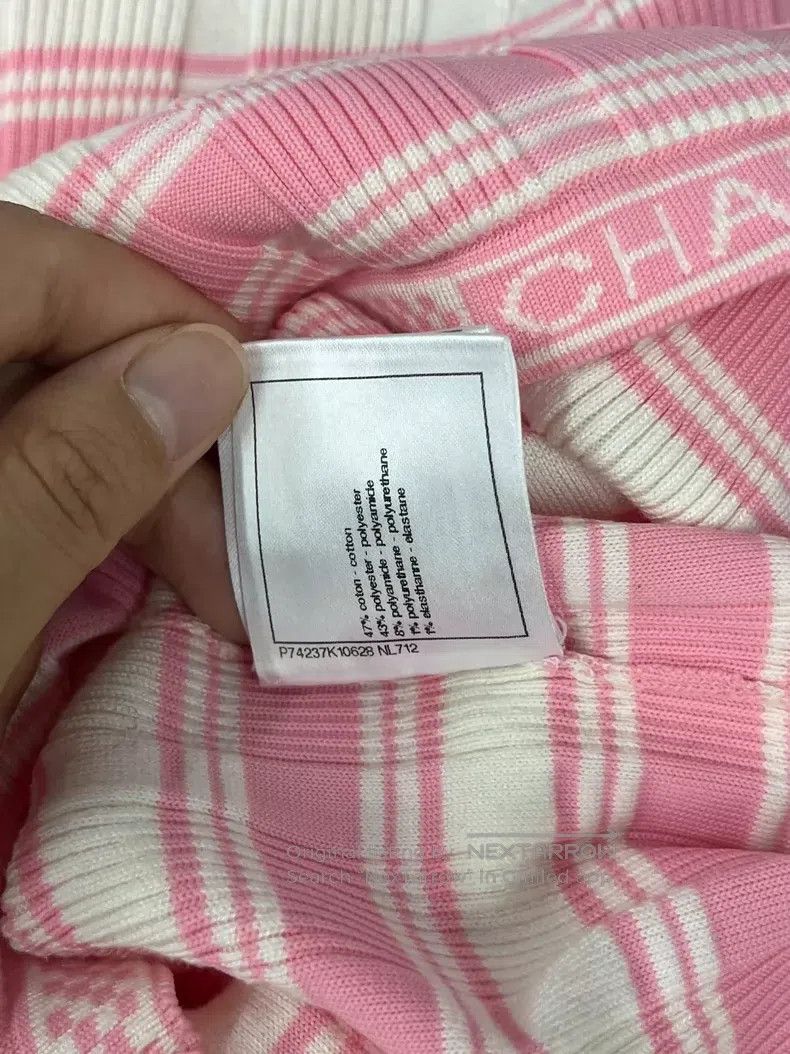 Chanel Chanel Pink striped knitted short sleeves Size XS / US 0-2 / IT 36-38 - 7 Thumbnail