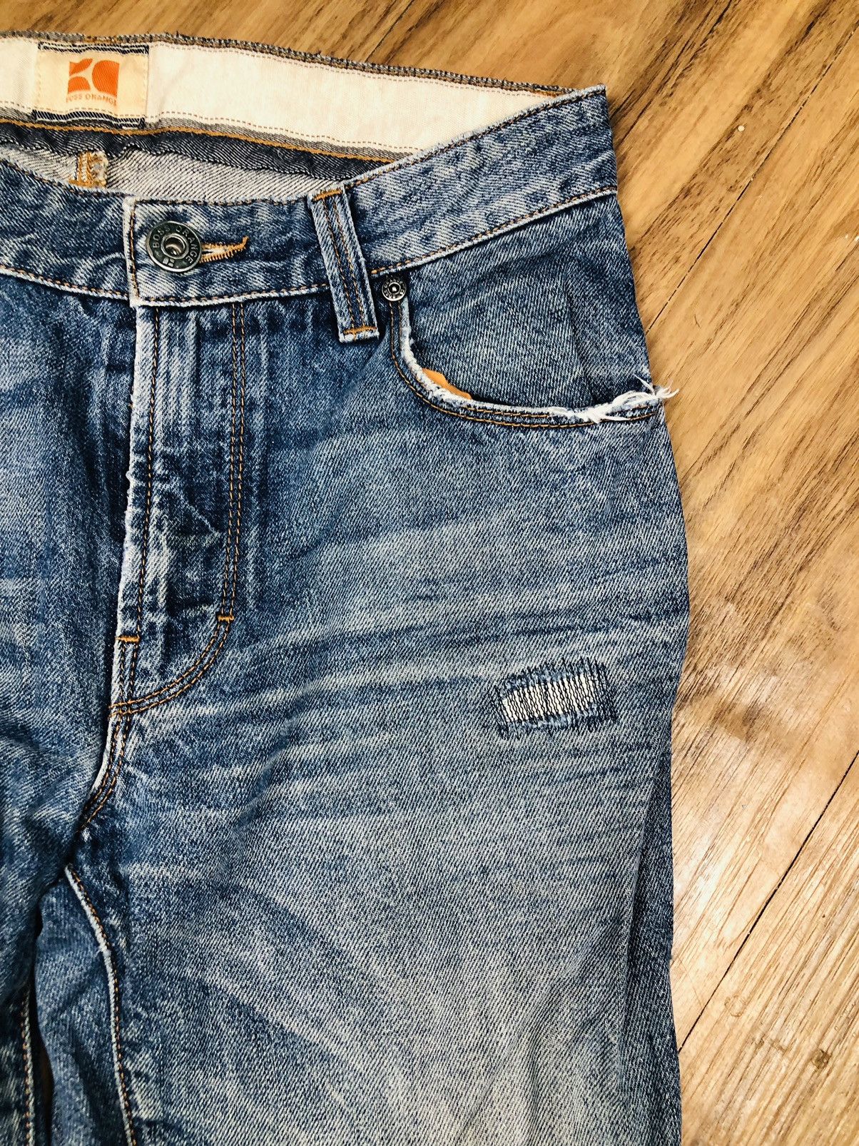 Japanese Brand Boss Orange Distressed Jeans (33) Size US 30 / EU 46 - 6 Thumbnail