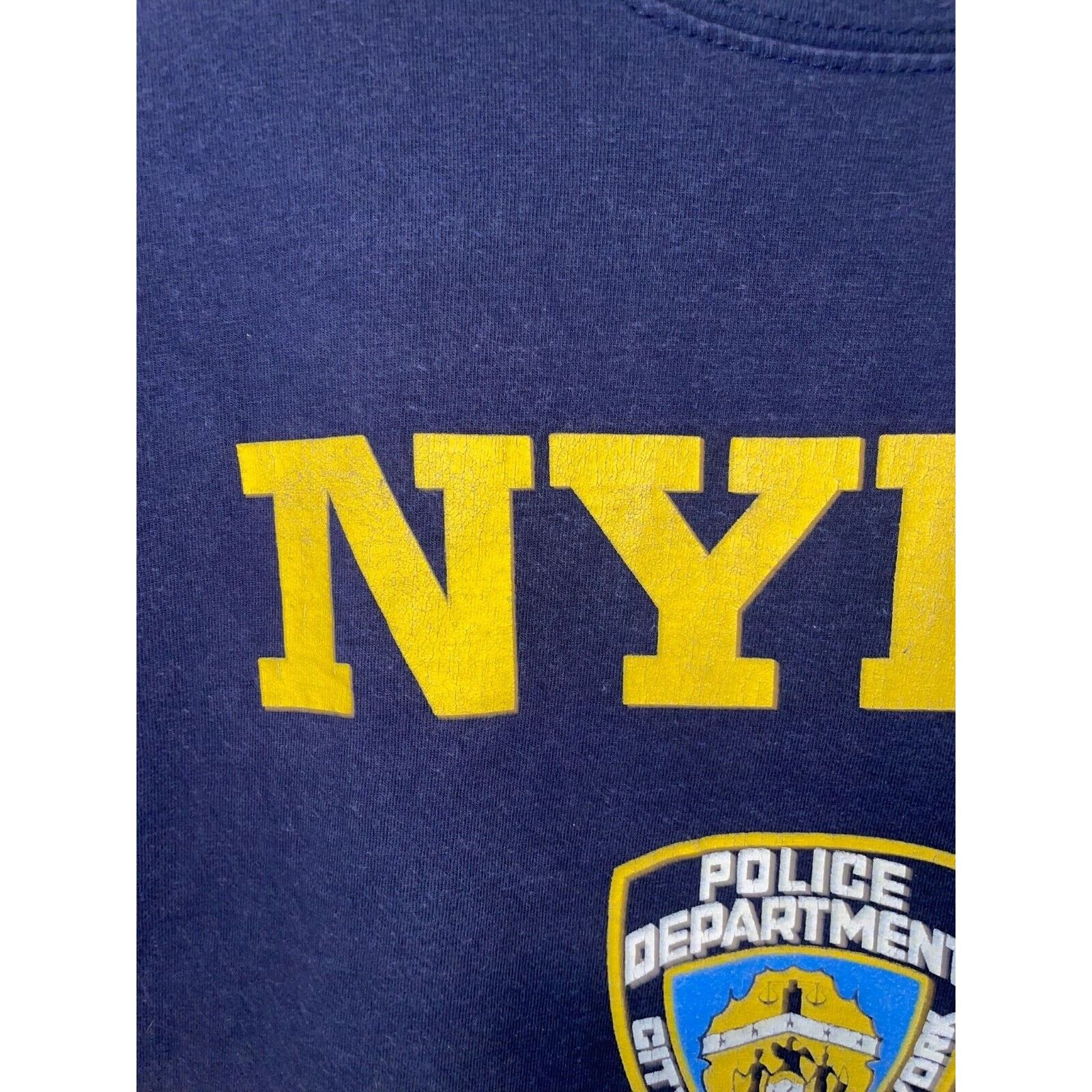 Jerzees Vintage NYPD Shirt New York Police Department Blue Tee Large Size US L / EU 52-54 / 3 - 2 Thumbnail