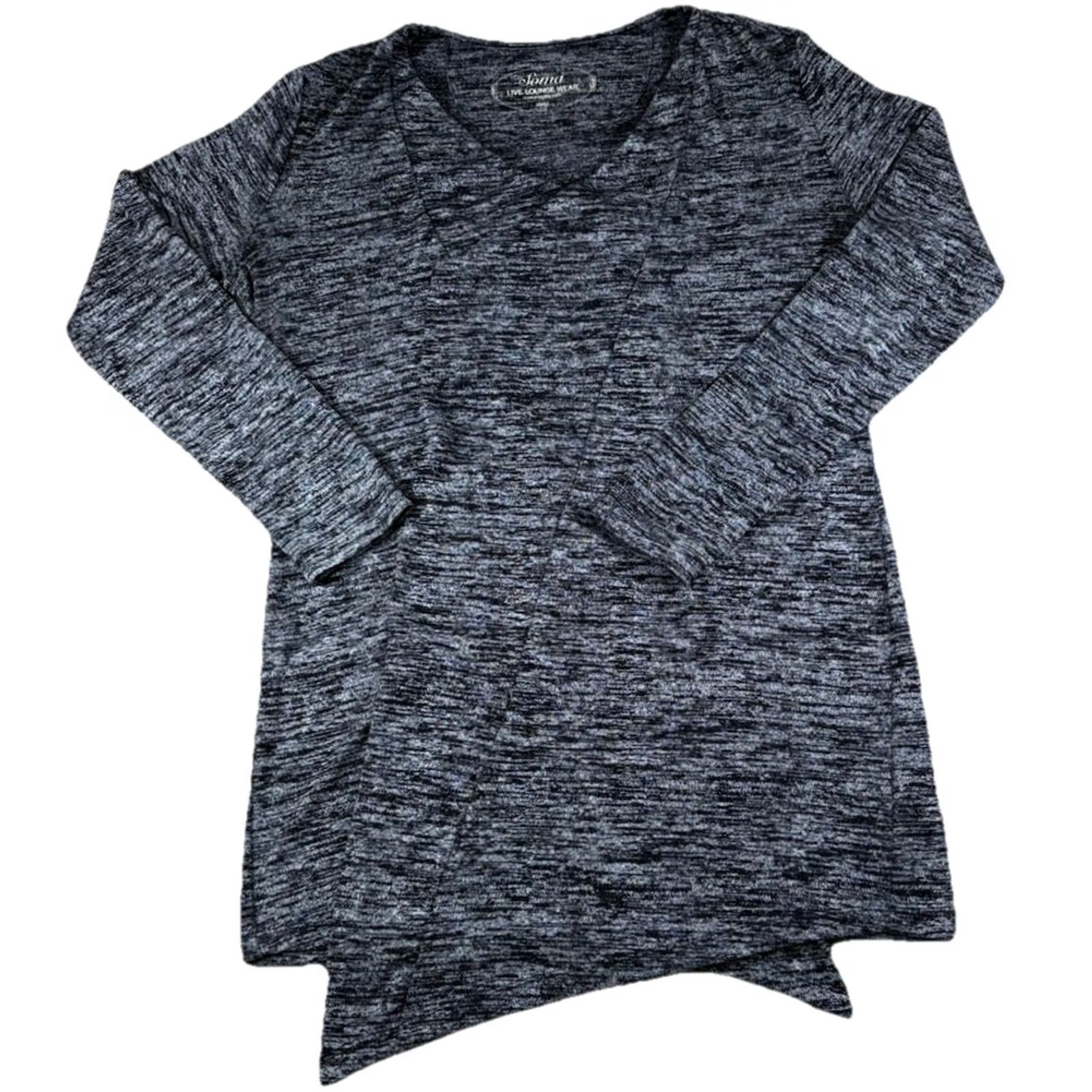Vintage VINTAGE SOMA Live Lounge Wear Cardigan Sweater Open Draped Gray Womens Small Crew Neck Long Sleeve Cotton? Size S / US 4 / IT 40 - 2 Thumbnail