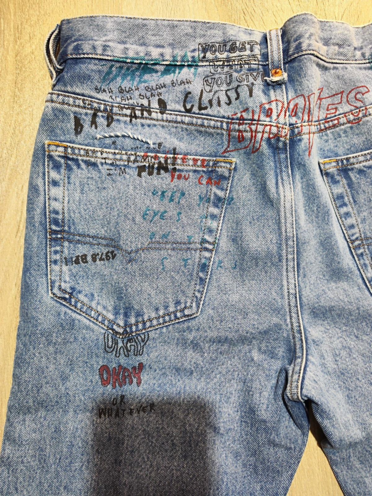 Diesel × Vintage Diesel Mharky slim skinny graffiti jeans size 31 Size US 31 - 12 Thumbnail