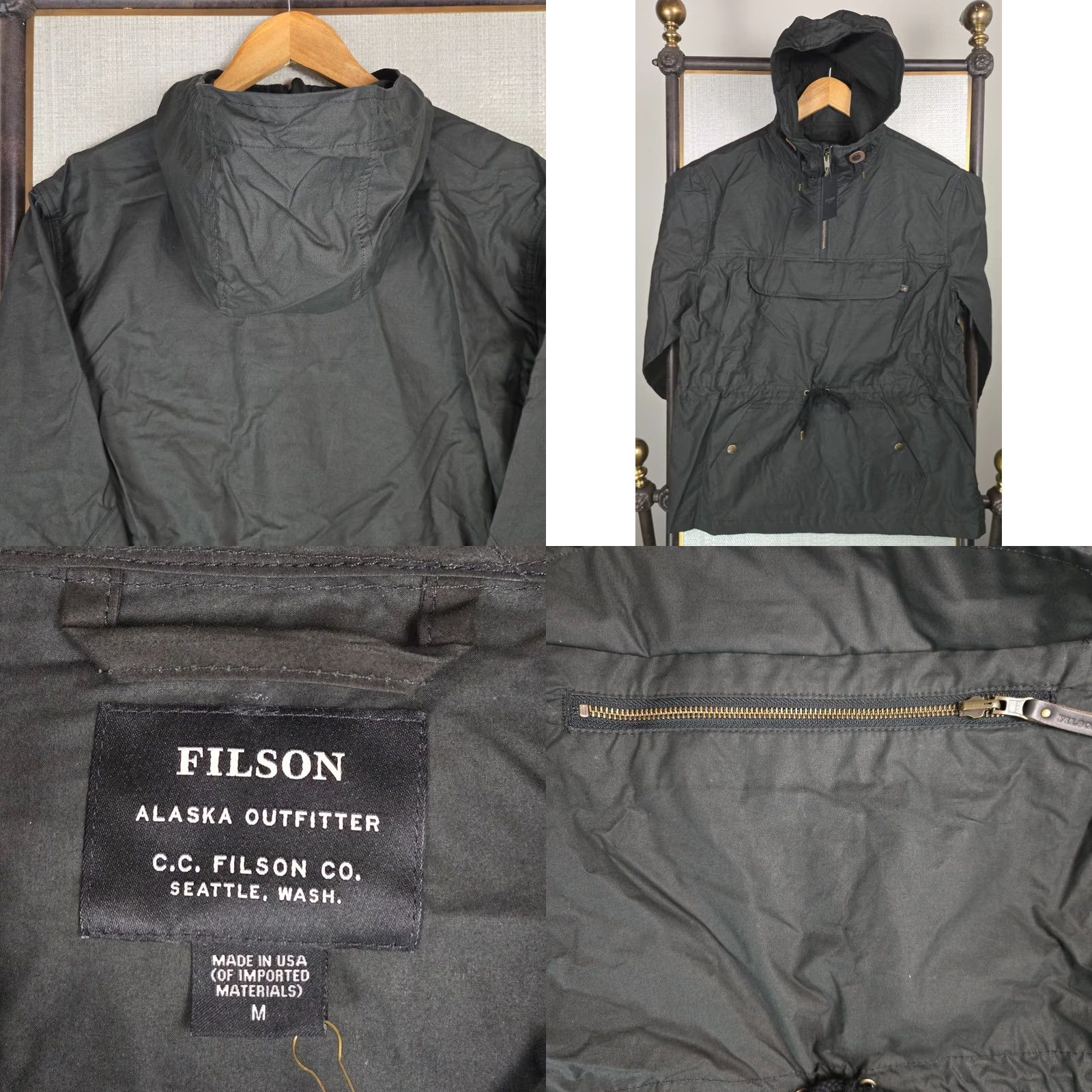 Filson VINTAGE Filson Womens Deck Jacket Hooded Oilskin Waxed Black Medium USA Size M / US 6-8 / IT 42-44 - 8 Thumbnail