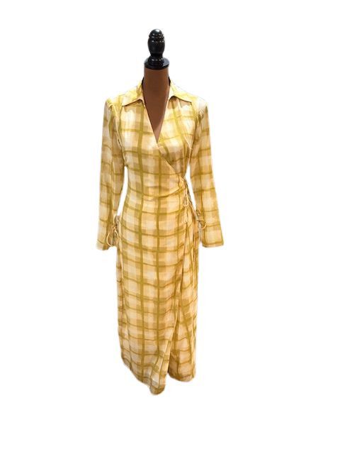 Asos Chiffon Wrap Collar Midi Dress With Tie Detail Size XS / US 0-2 / IT 36-38 - 1 Thumbnail