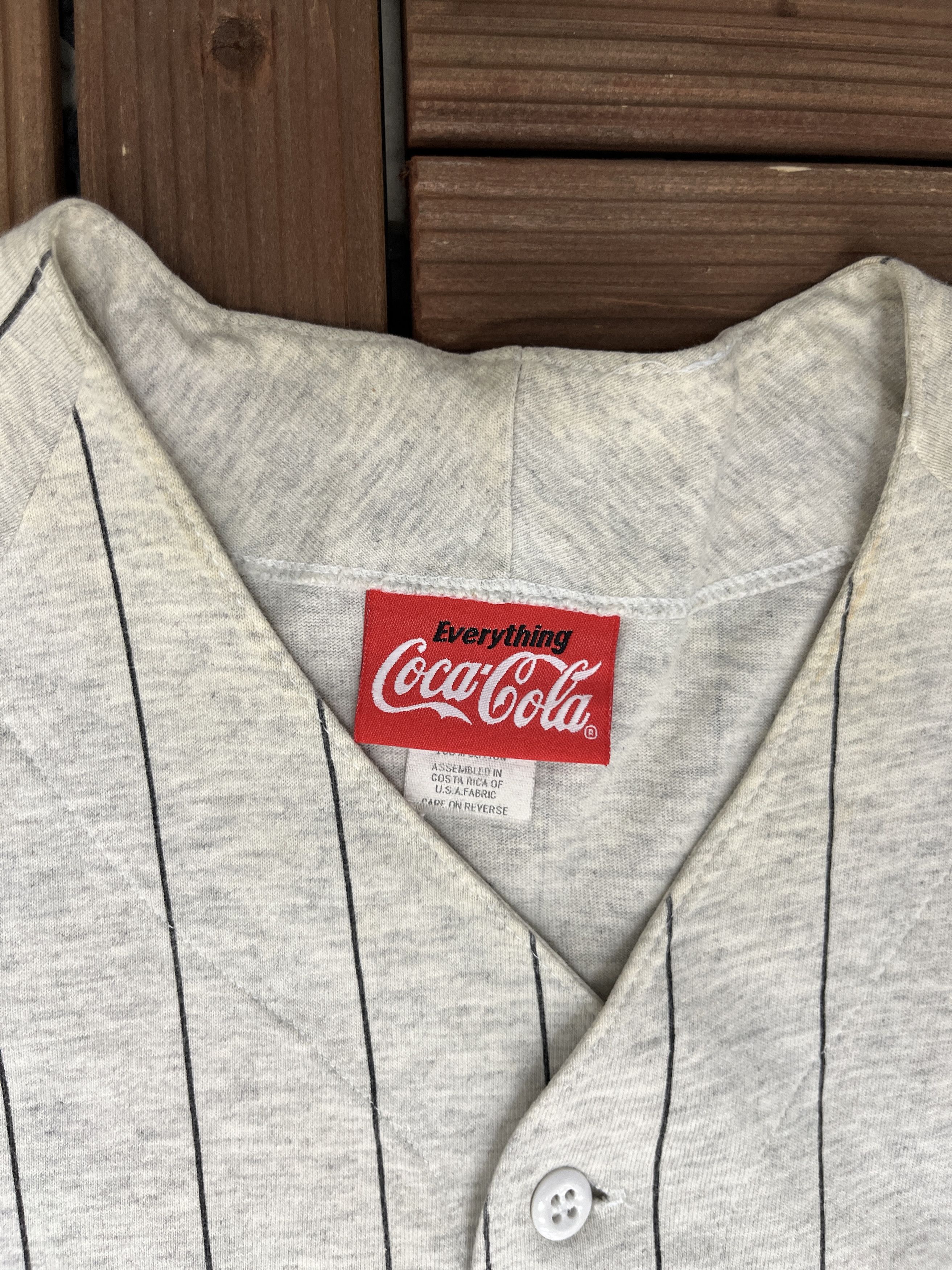 Vintage Coca-Cola Vintage Pinstripe Grey Baseball Jersey Size US M / EU 48-50 / 2 - 6 Thumbnail