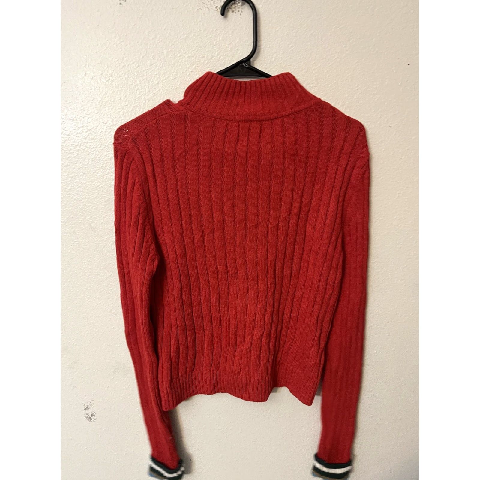 Urban Outfitters BDG Crop Long Sleeve Zip Up Sweater Urban Outfitters Red Cotton Blend Size Large Womens Size L / US 10 / IT 46 - 3 Thumbnail