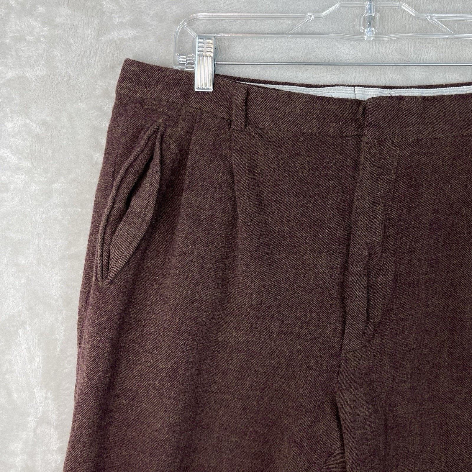 Zanella Zanella Platinum Duncan Burgandy Wool Dress Pants Italy Size US 36 / EU 52 - 3 Thumbnail