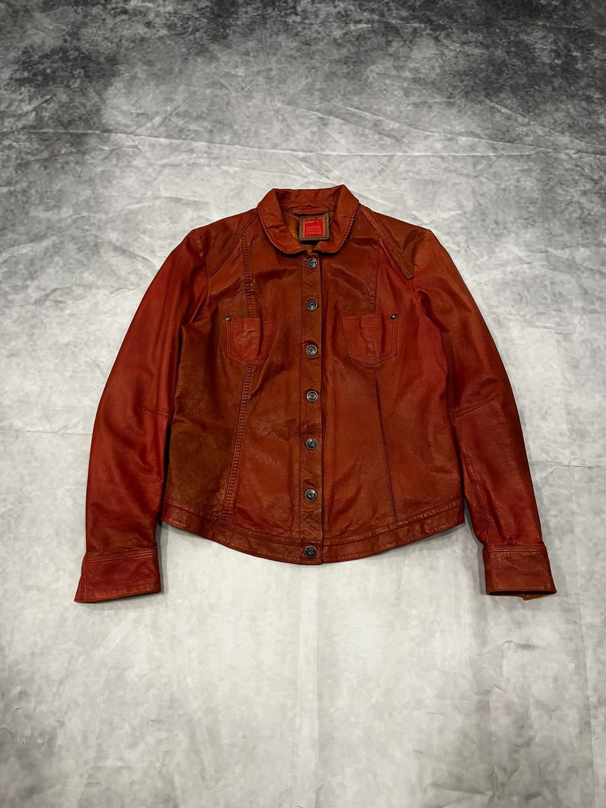 Marithe + Francois Girbaud Marithe Francois Girbaud Vintage Rare Orange Leather Jacket Size M / US 6-8 / IT 42-44 - 1 Thumbnail