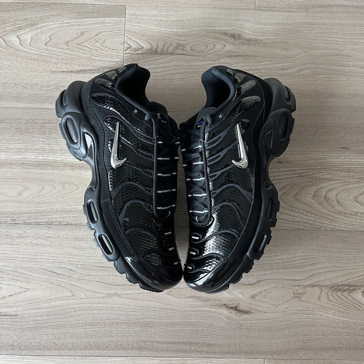 image of Nike Air Max Plus Tn Black Chrome Volt Shoes, Men's (Size 10.5)