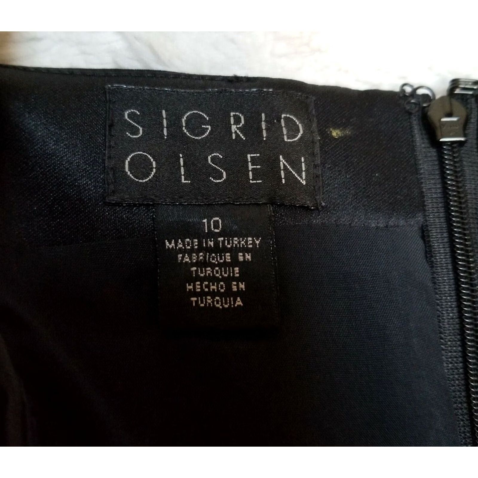 Vintage Sigrid Olsen Womens Black Sheath Dress Size 10 Square Neck Sleeveless Zip Back Size L / US 10 / IT 46 - 3 Thumbnail