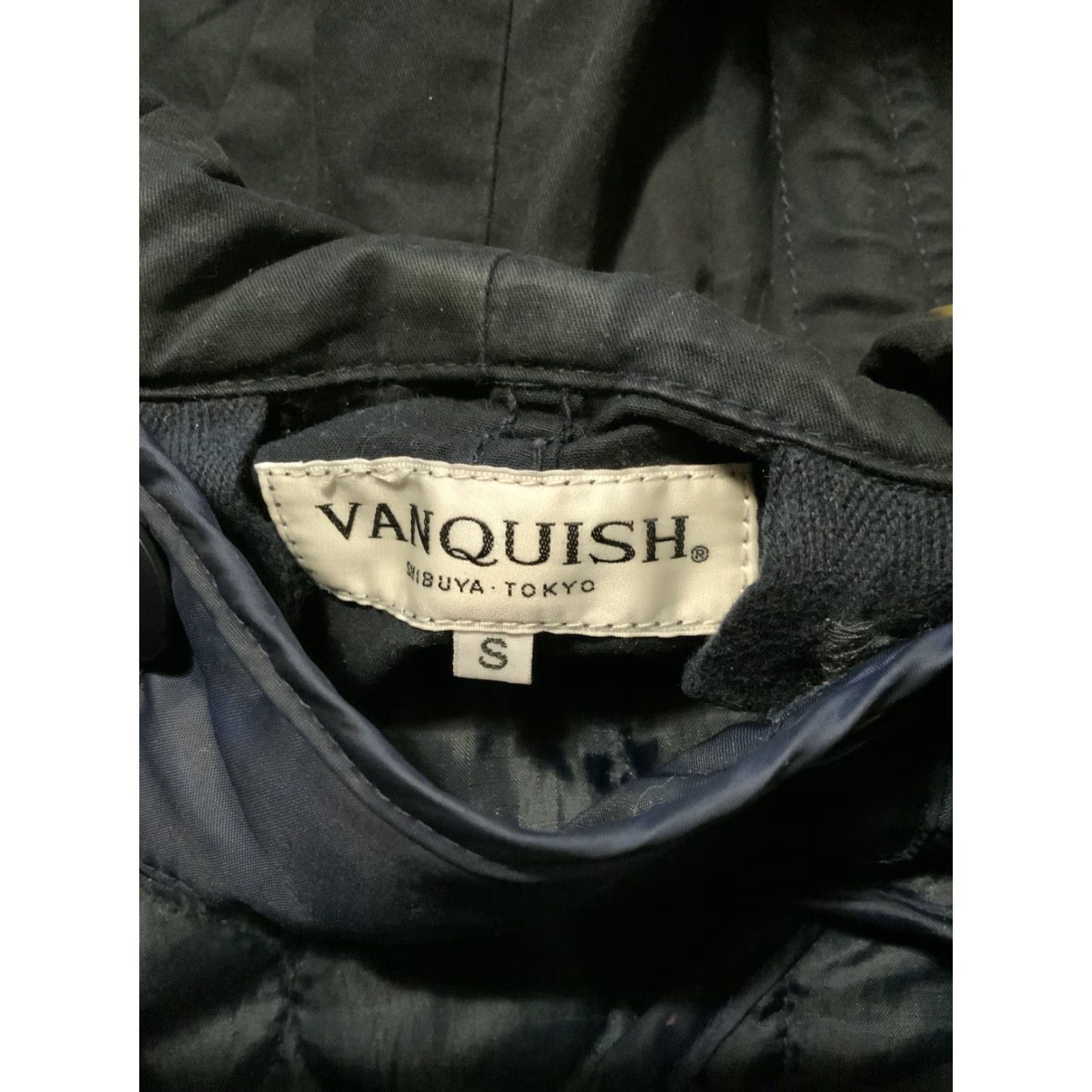 Vintage Vanquish Shibuya Tokyo Japan Navy Blue Faux Fur Hooded Fishtail Parka Jacket SM Mens Size S Blue Hooded Parka Jacket Size US S / EU 44-46 / 1 - 4 Thumbnail