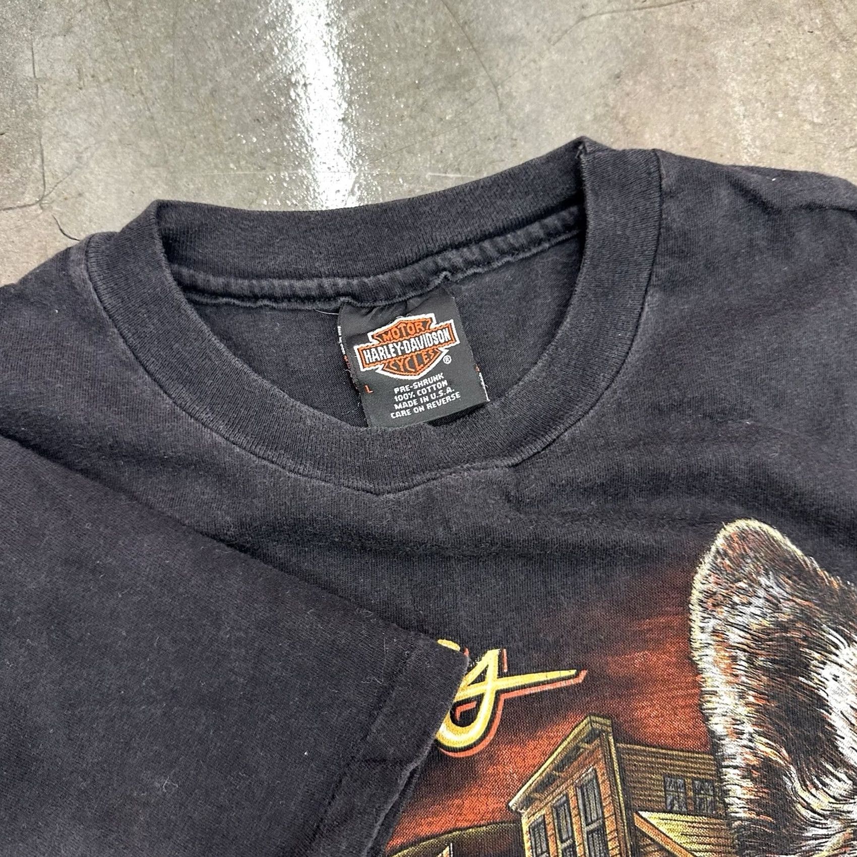 Harley Davidson VINTAGE Harley-Davidson T-Shirt Black Hills Sturgis Rally Wolf 1996 Beefy T L Men Shirt Size US L / EU 52-54 / 3 - 2 Thumbnail