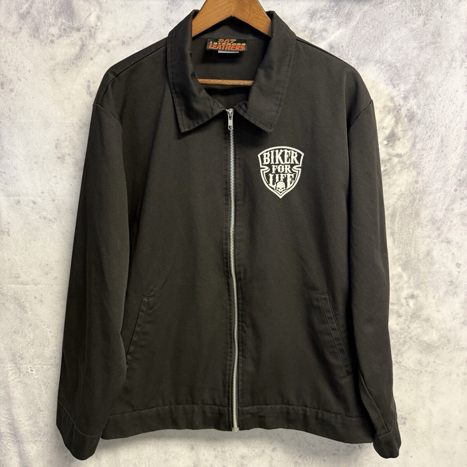 Other Hot Leathers Biker Jacket Mens XL Black Full Zip Thin Black Size US XL / EU 56 / 4 - 2 Thumbnail
