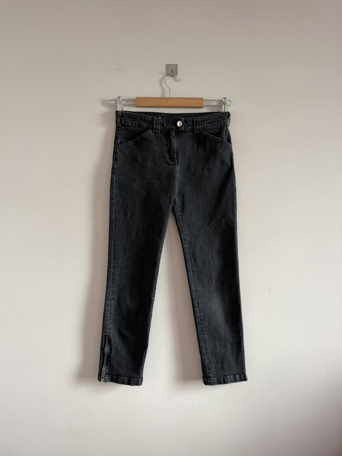 Balenciaga Balenciaga Washed Black Cropped Zip-Hem Jeans Size 26" / US 2 / IT 38 - 1 Thumbnail