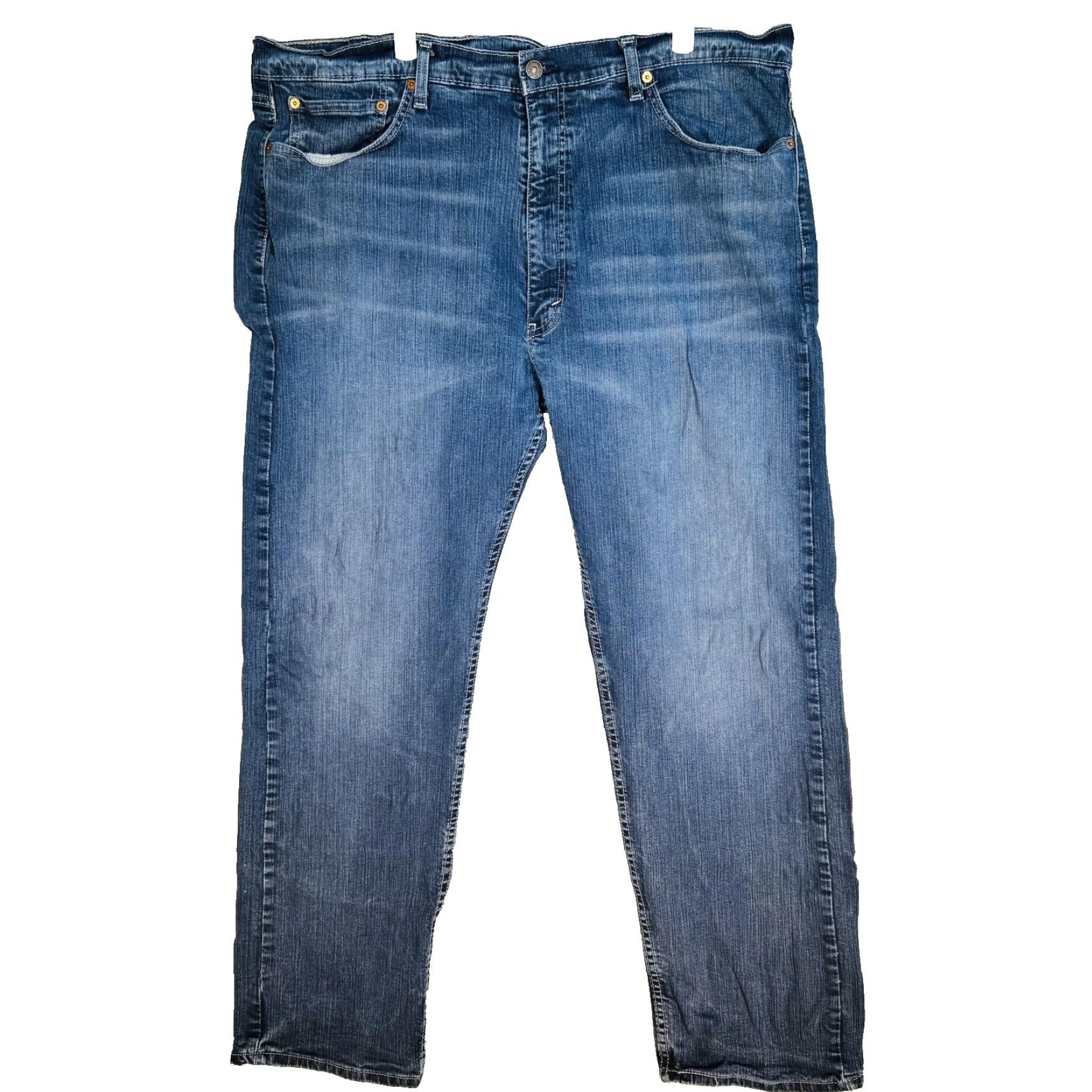 Levi's Levi's 505 Jeans Mens 42x32 Blue Medium Wash Straight Denim Zip Fly Mid Rise Size US 42 / EU 58 - 2 Thumbnail