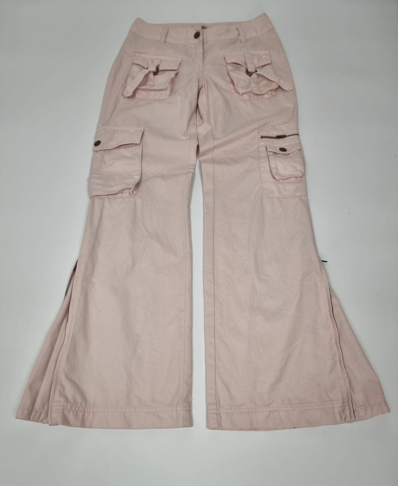 Japanese Brand × Vintage vintage wideleg pink pants XS S womens cargo bells Size 26" / US 2 / IT 38 - 12 Thumbnail