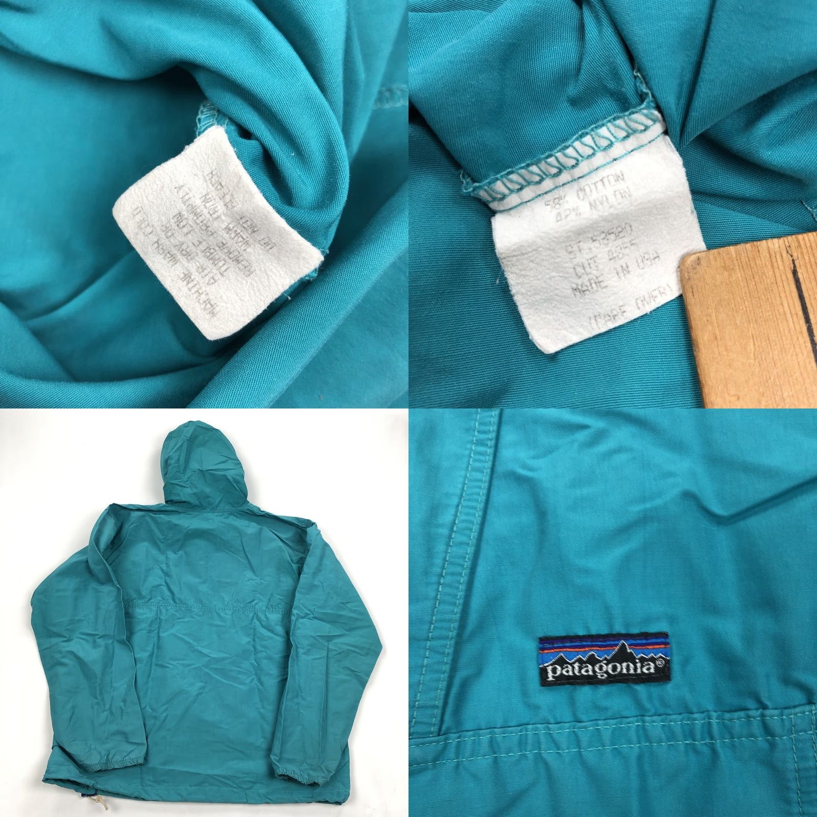 Patagonia VINTAGE Patagonia Anorak Jacket Mens M Teal Hooded Windbreaker USA 80s Outdoor Retro 90s Jacket Size US M / EU 48-50 / 2 - 9 Thumbnail