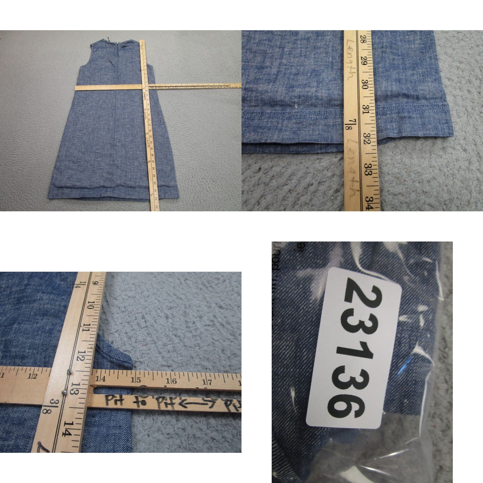Theory Theory Dress Womens 0 Blue Linen Sleeveless Mini Shift T-Shirt Dress Short Blue 0 Women Size XS / US 0-2 / IT 36-38 - 8 Thumbnail