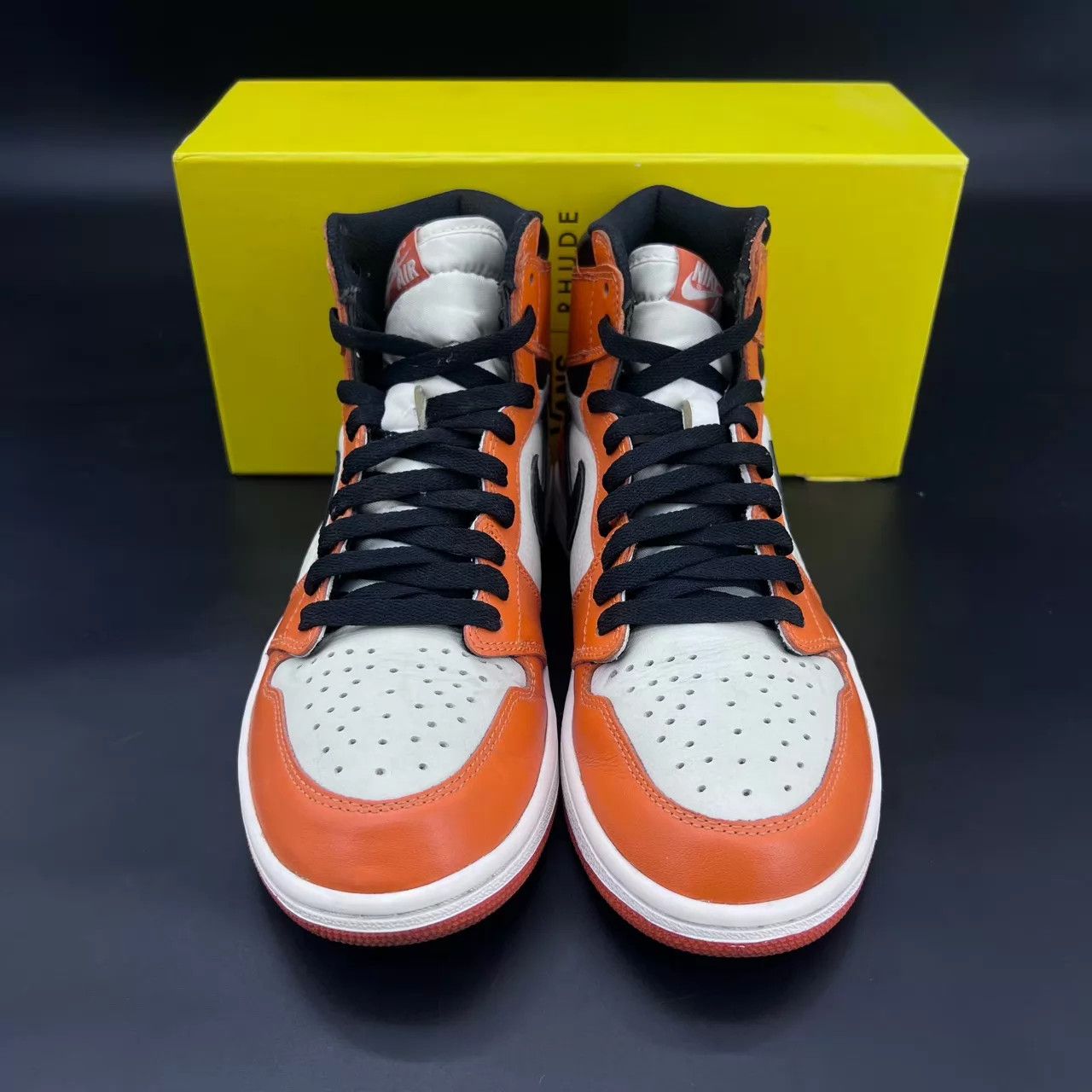 Nike AJ1 White/Orange Cracked 41 OG Box 1Worn Size US 8 / EU 41 - 2 Thumbnail