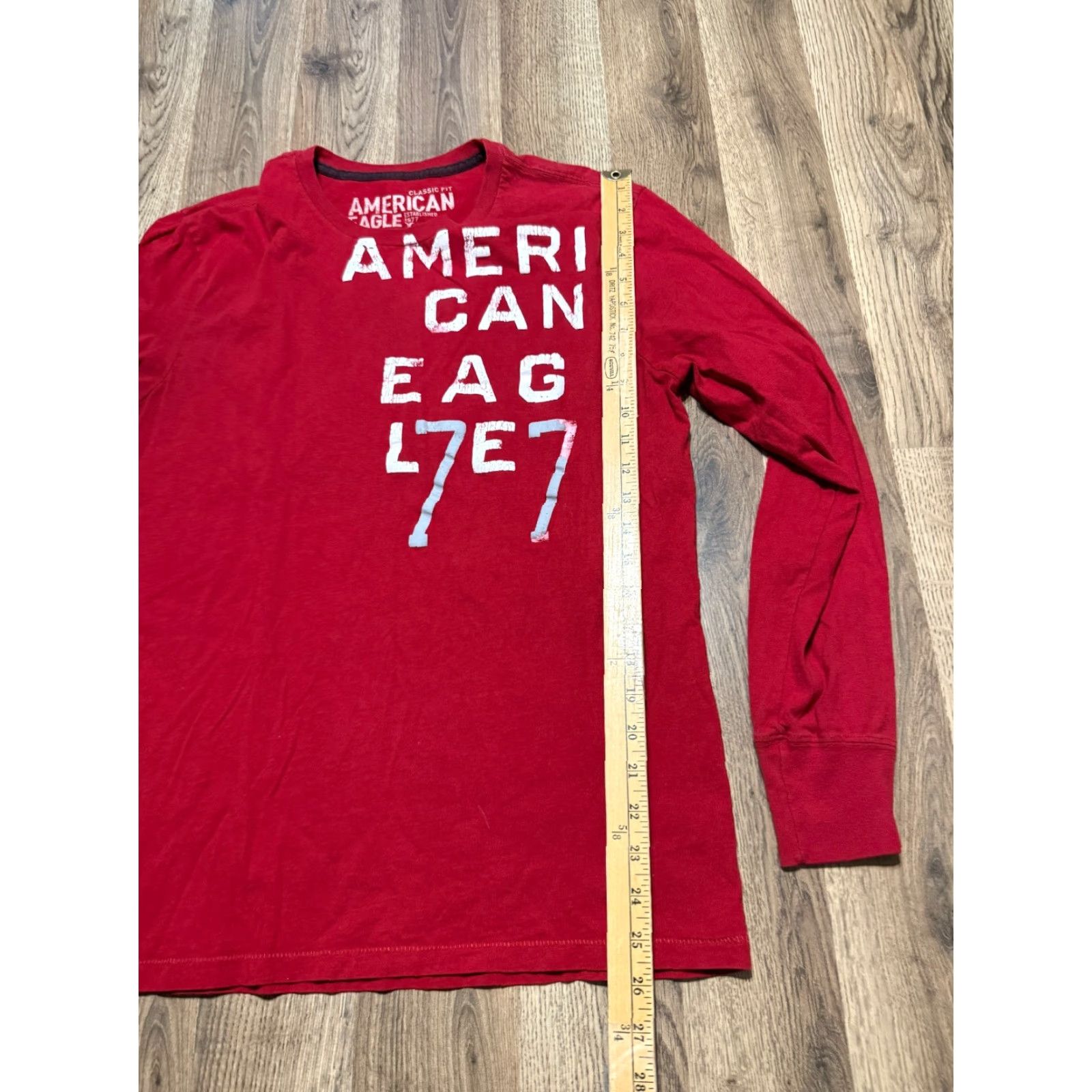American Eagle Outfitters American Eagle Outfitters Shirts Men's M Red Long Sleeve Crew Neck Logo Print Size US M / EU 48-50 / 2 - 7 Thumbnail