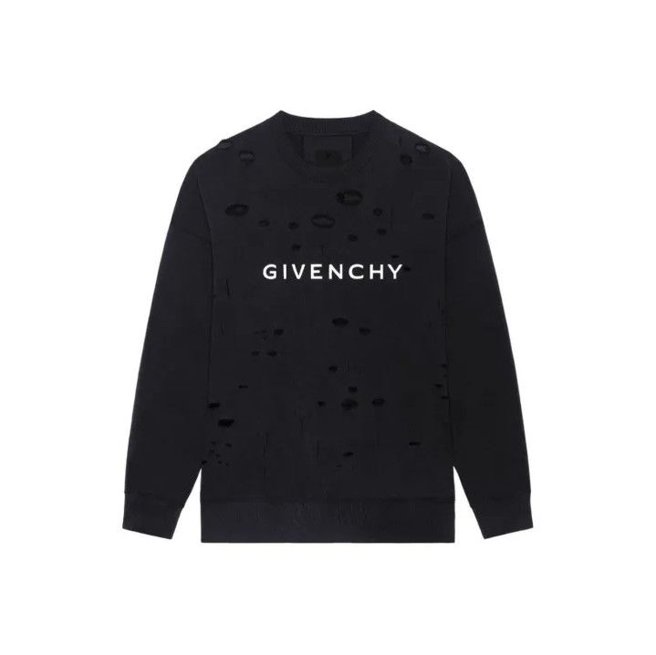 Givenchy GIVENCHY SS23 Tear Effect Logo Print Sweatshirt Size US S / EU 44-46 / 1 - 1 Thumbnail