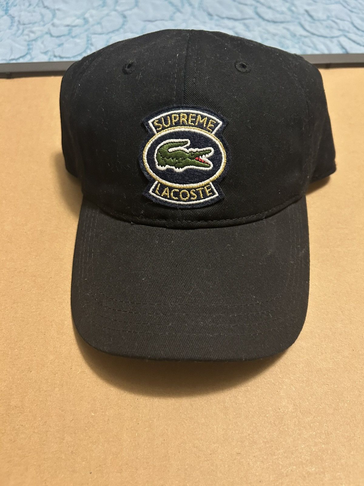 Supreme LACOSTE Twill 6-Panel Black