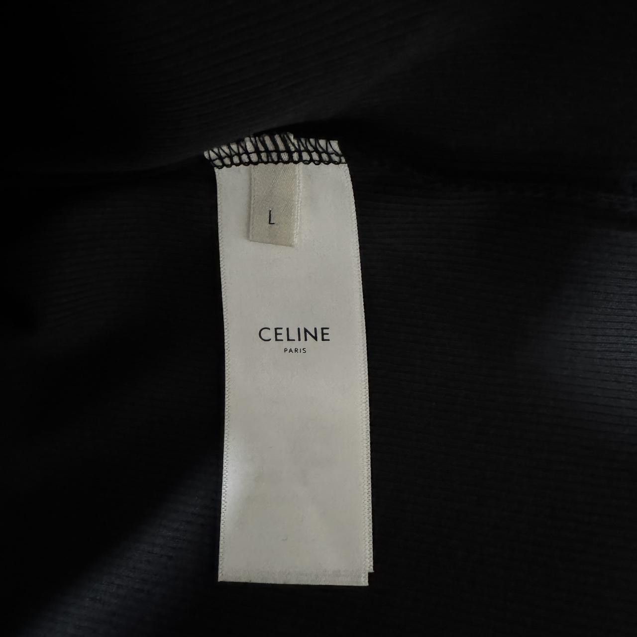 Celine CELINE Paris ribbed long sleeve Henley logo t-shirt Size US L / EU 52-54 / 3 - 8 Thumbnail