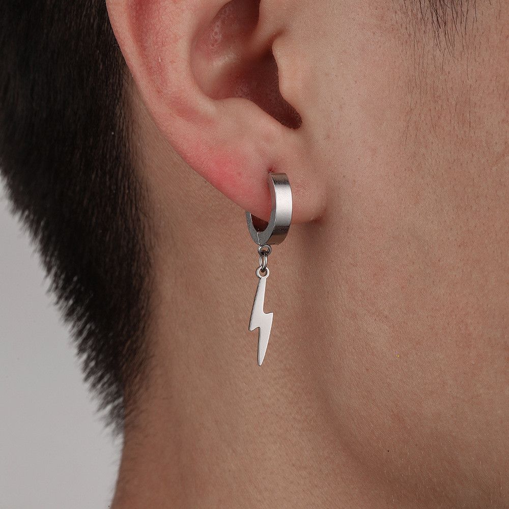 Diamond Earrings x Jewelry Light Earrings One Pairs Chrome Jewelry in Silver, Men's