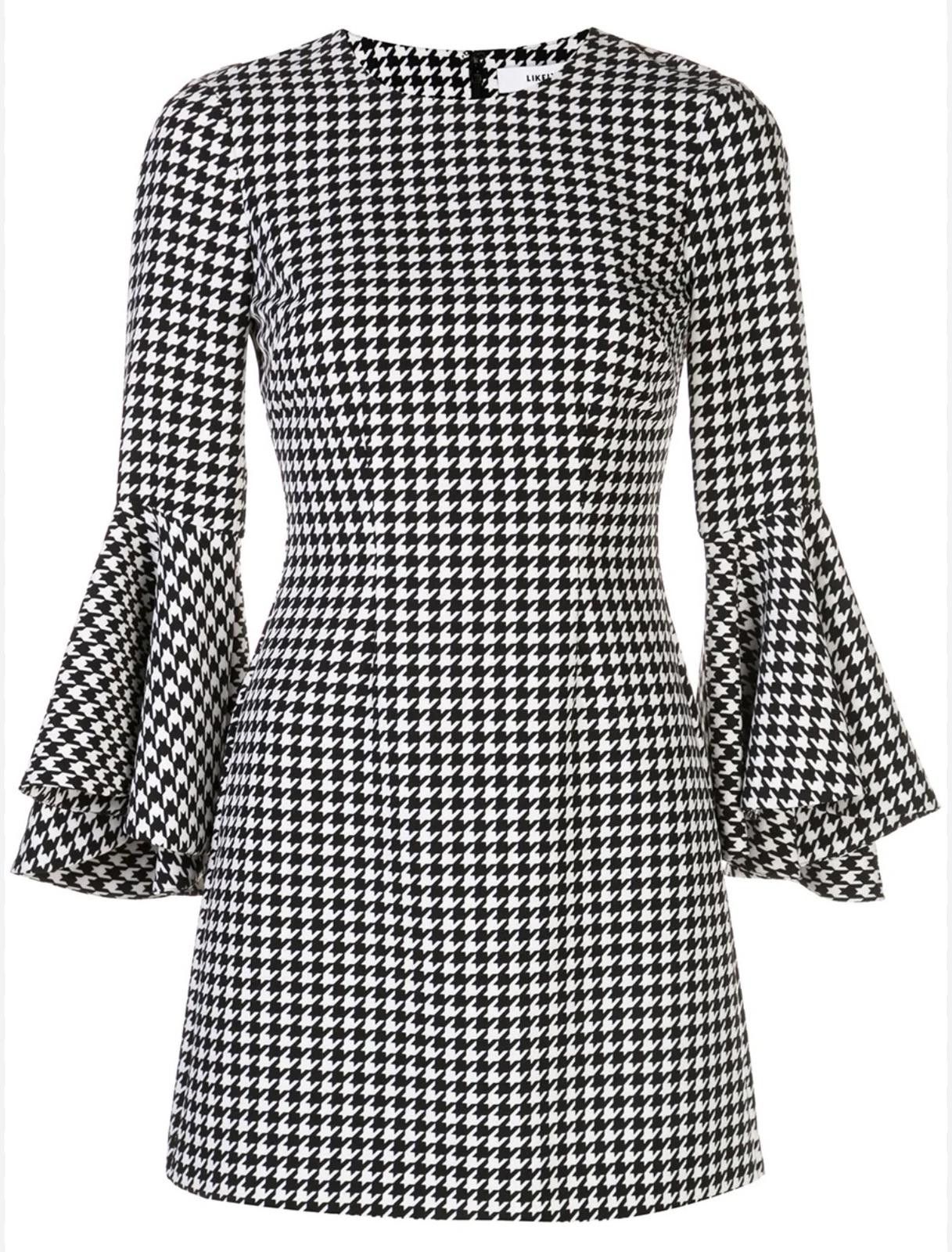 Other Likely Mallory Houndstooth Flare-Sleeve Mini Dress Size M / US 6-8 / IT 42-44 - 1 Thumbnail