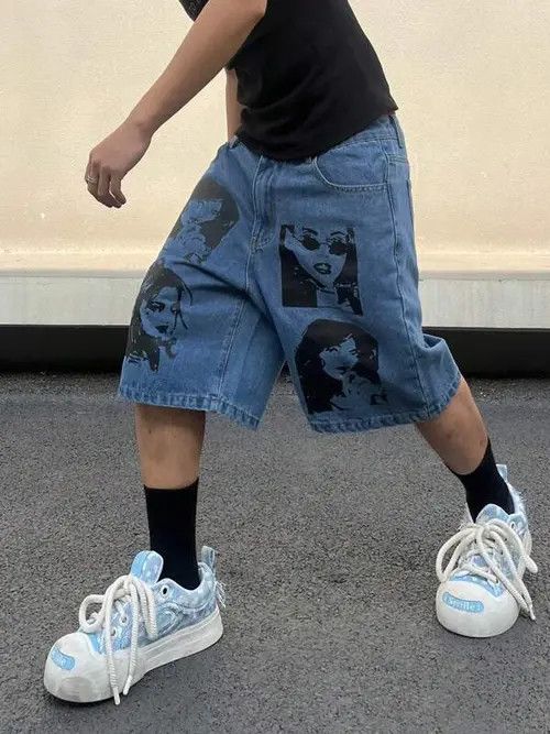 Japanese Brand Nozomi x Jingu Graphic Y2k Shorts Jorts Denim Size US 32 / EU 48 - 6 Thumbnail