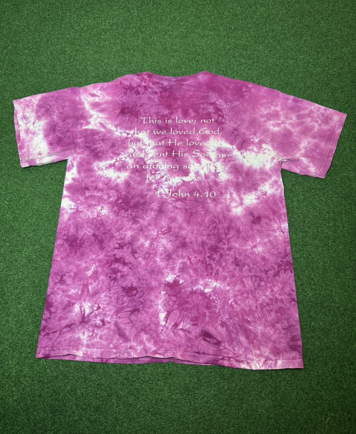 Vintage Love God Jesus Tee John 4:10 Tie Dye M/L 21x29 T Shirt Size US L / EU 52-54 / 3 - 4 Thumbnail