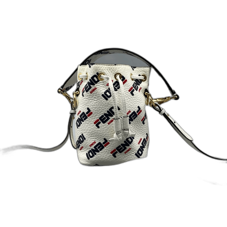 Fendi Mini Drawstring Bucket Bag-2505 in White, Men's