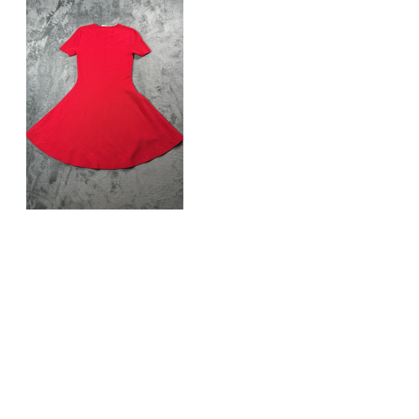 H&M Dress Womens Small Red Short Ribbed Pencil Knit Fit & Flare Skater  EcoVero
