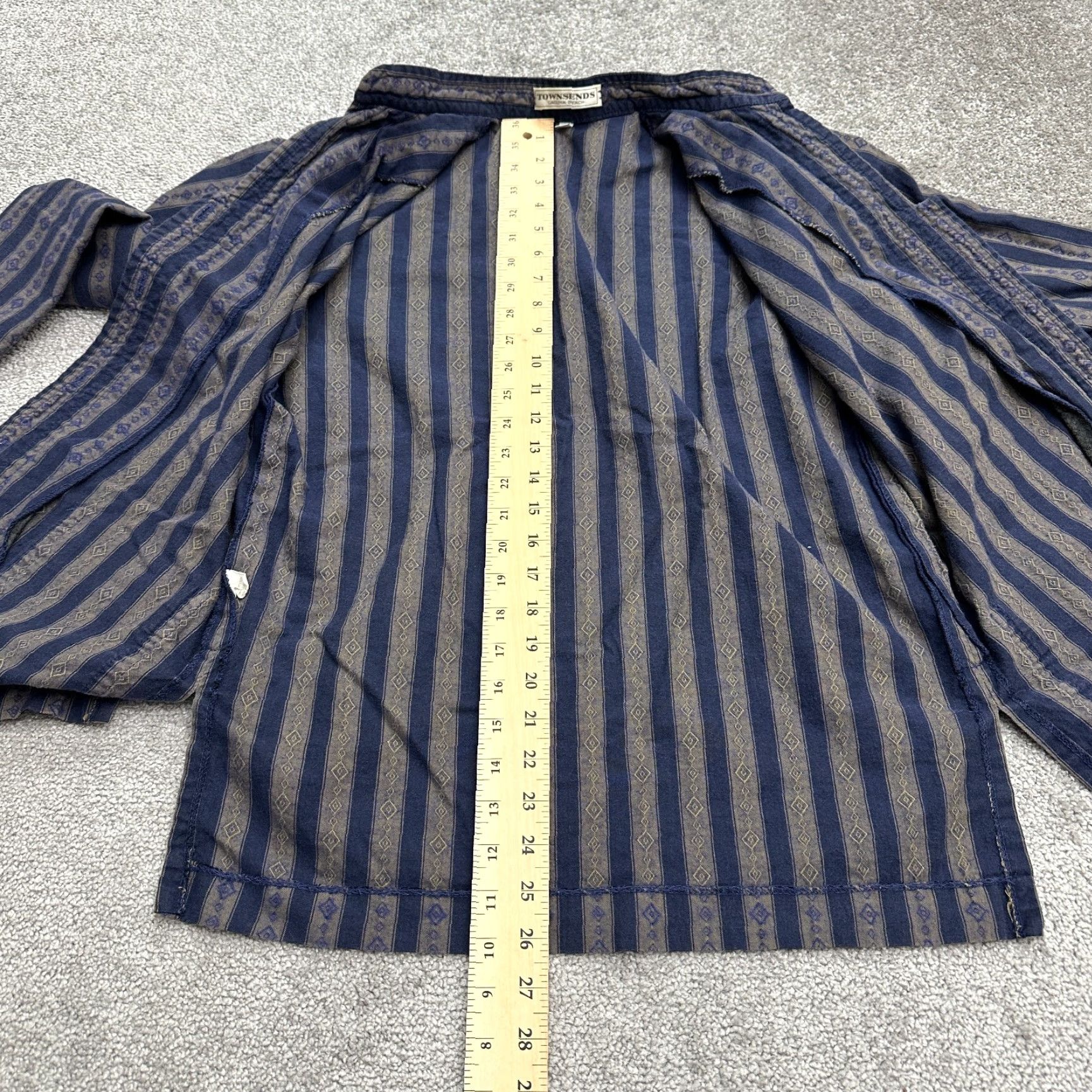 Vintage VINTAGE Townsend Button-Up Shirt Kimono Womens Small Blue Brown Striped Casual Size S / US 4 / IT 40 - 5 Thumbnail