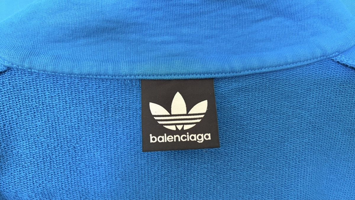 Adidas × Balenciaga Adidas x Balenciaga Sz.3 Blue Trefoil Zip Sweatshirt Size US L / EU 52-54 / 3 - 11 Thumbnail