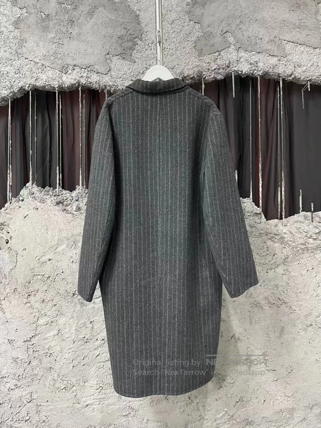 Acne Studios Acne Studios Gray Pinstripe Lapel Wool Coat. Size US S / EU 44-46 / 1 - 2 Thumbnail