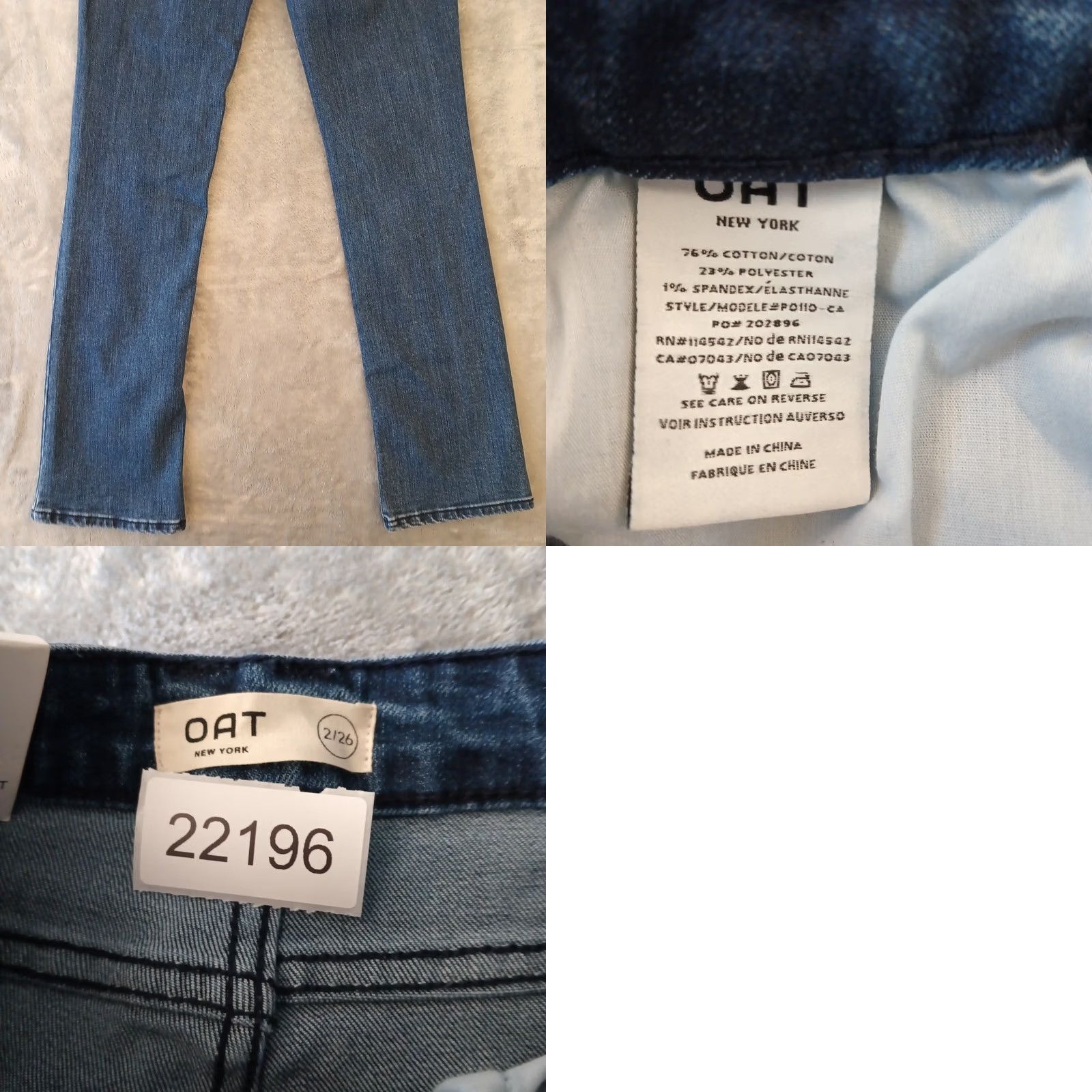 Vintage Oat New York Jeans Womens 2 26 Blue High Rise Slim Boot Cut Dark Wash Denim Satin Zip Bootcut Pocket 5-Pocket Womens Mens Girls Size 26" / US 2 / IT 38 - 8 Thumbnail