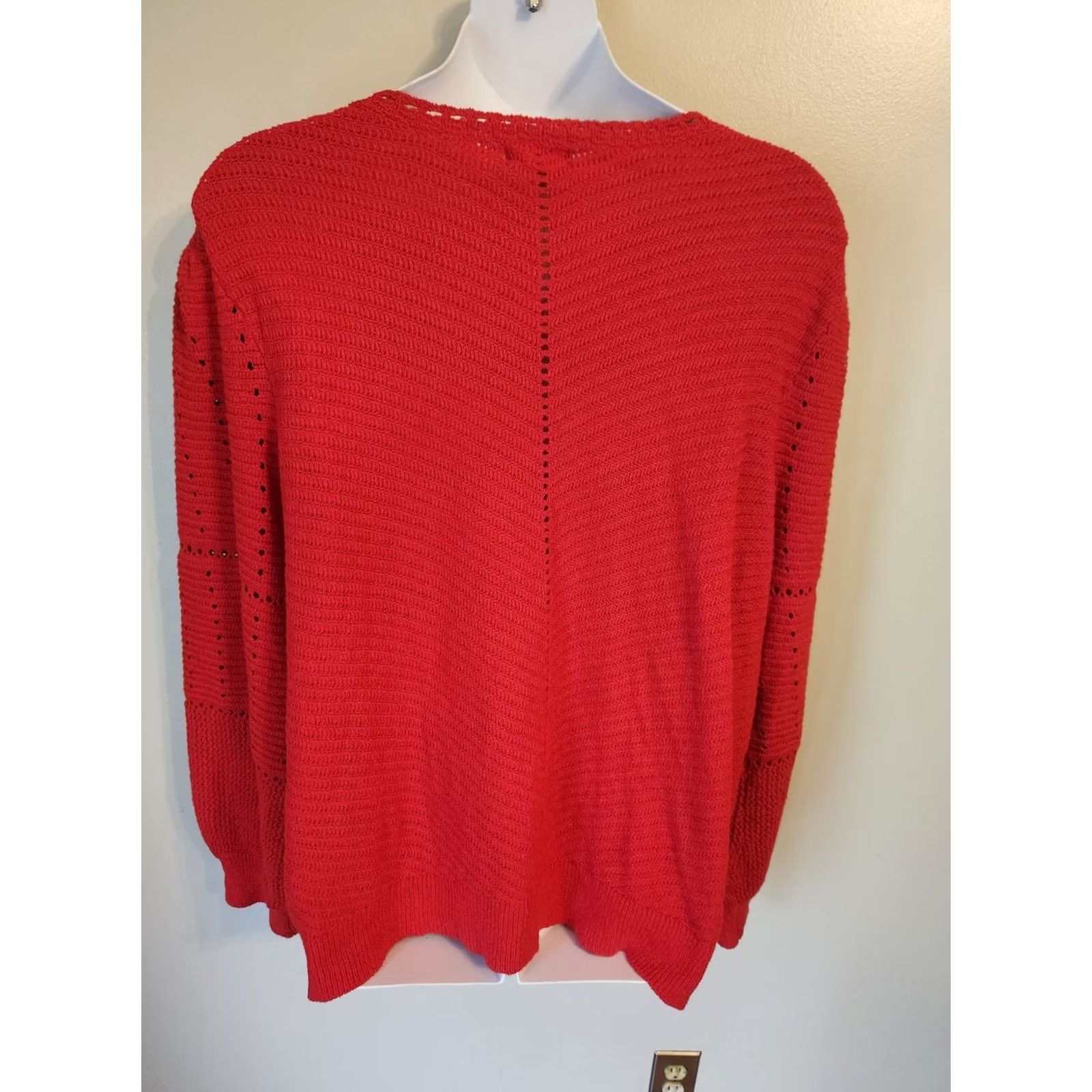 Vintage VINTAGE Knox Rose Sweater Shirt 4X Red Womens Pullover Hipie Boho Knit Button? Size XXL / US 16-18 / IT 52-54 - 5 Thumbnail