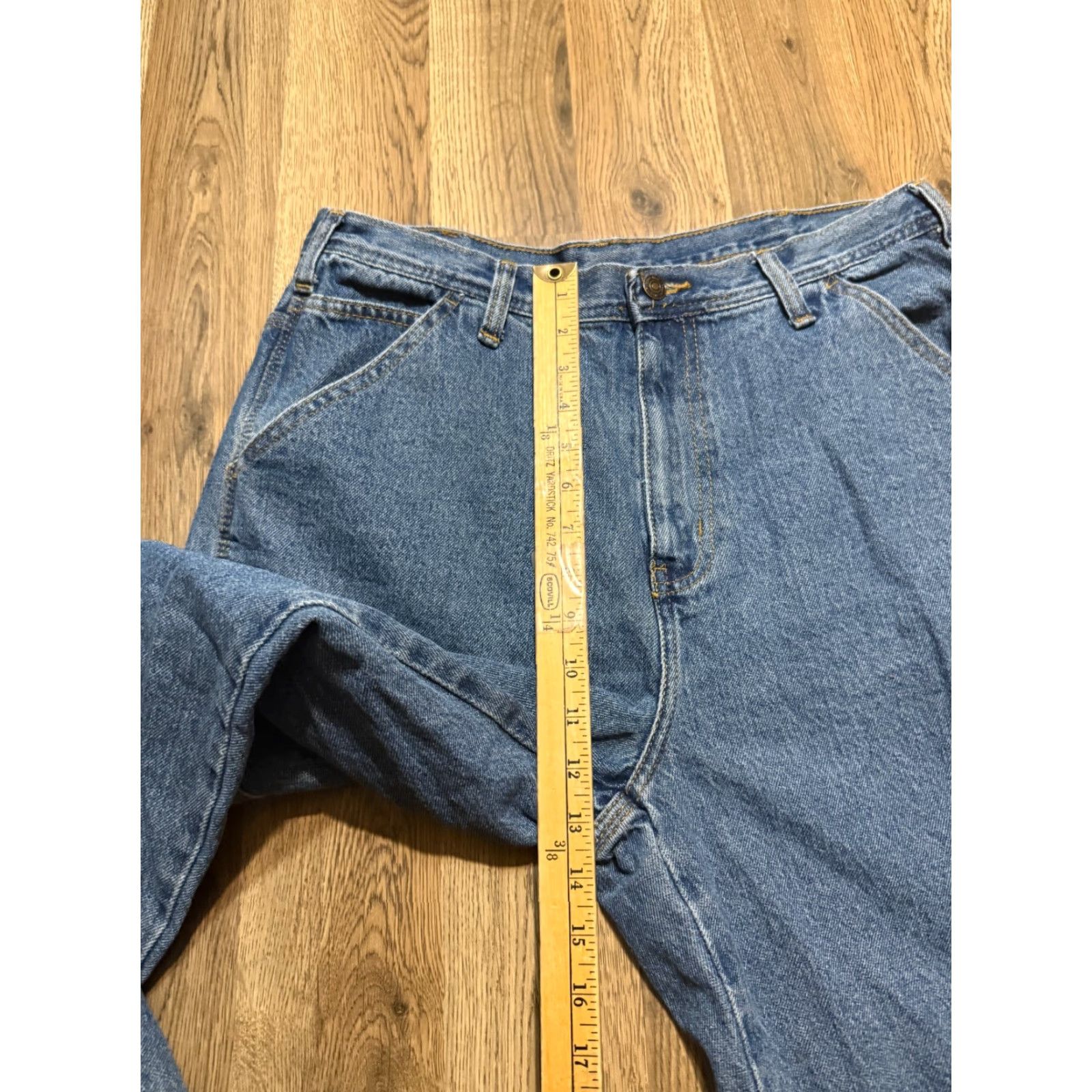 Vintage Rugged Wear Jeans Men 33x34 Blue Denim Straight Leg Pockets 5-Pocket Design Vintage No Size US 33 - 7 Thumbnail