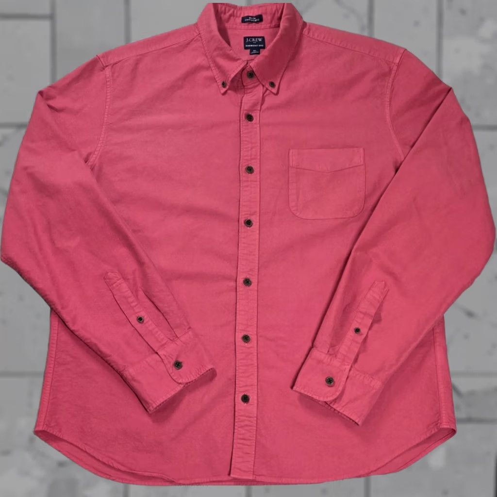 J.Crew J. Crew Men Button-Up Oxford Coral Garment Dyed Shirt Long Sleeve XL Slim Untuck Shirt Size US XL / EU 56 / 4 - 1 Thumbnail