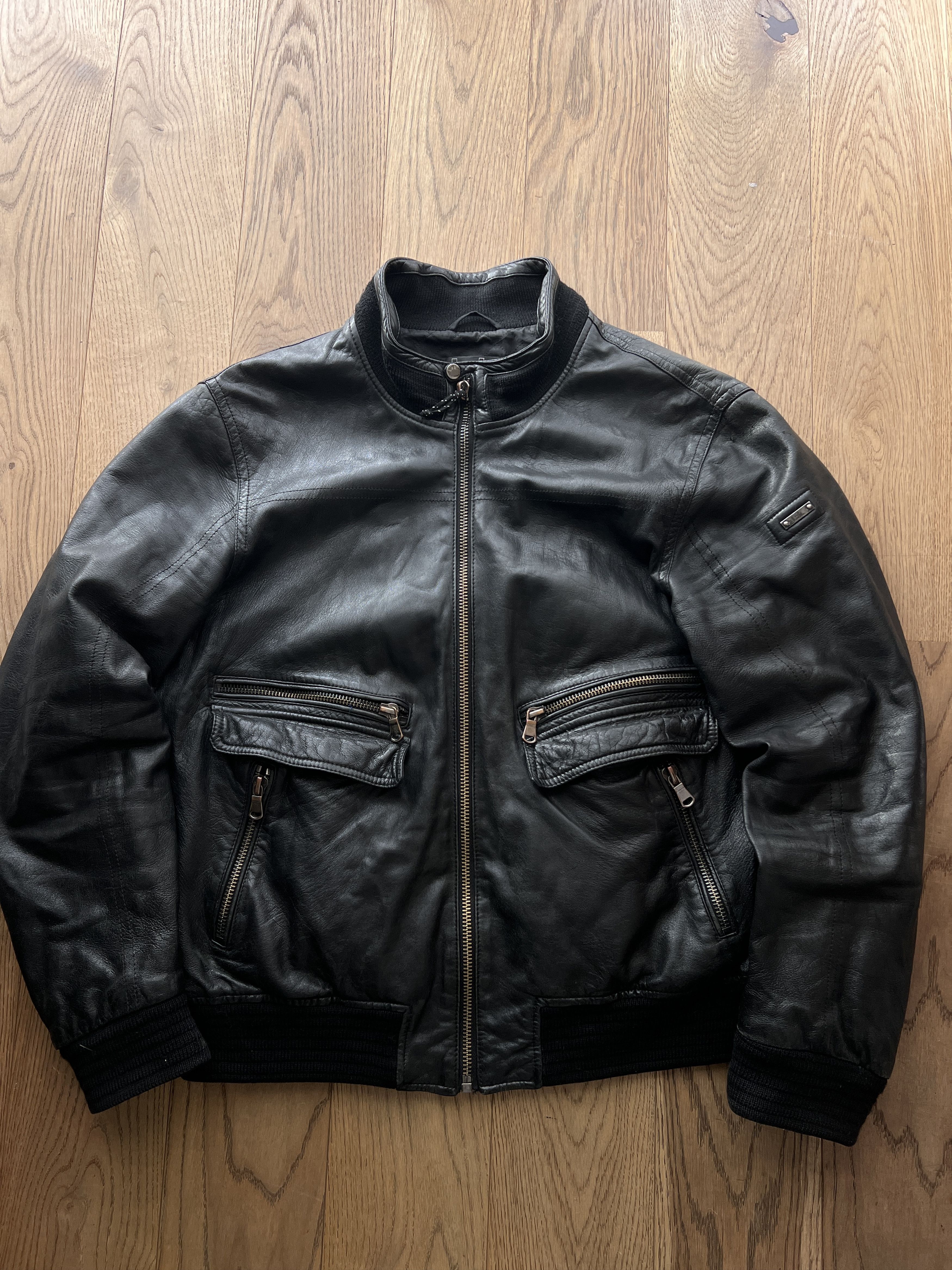If Six Was Nine Vintage 2000s leather bomber jacket baggy boxy y2k japanese Size US L / EU 52-54 / 3 - 9 Thumbnail