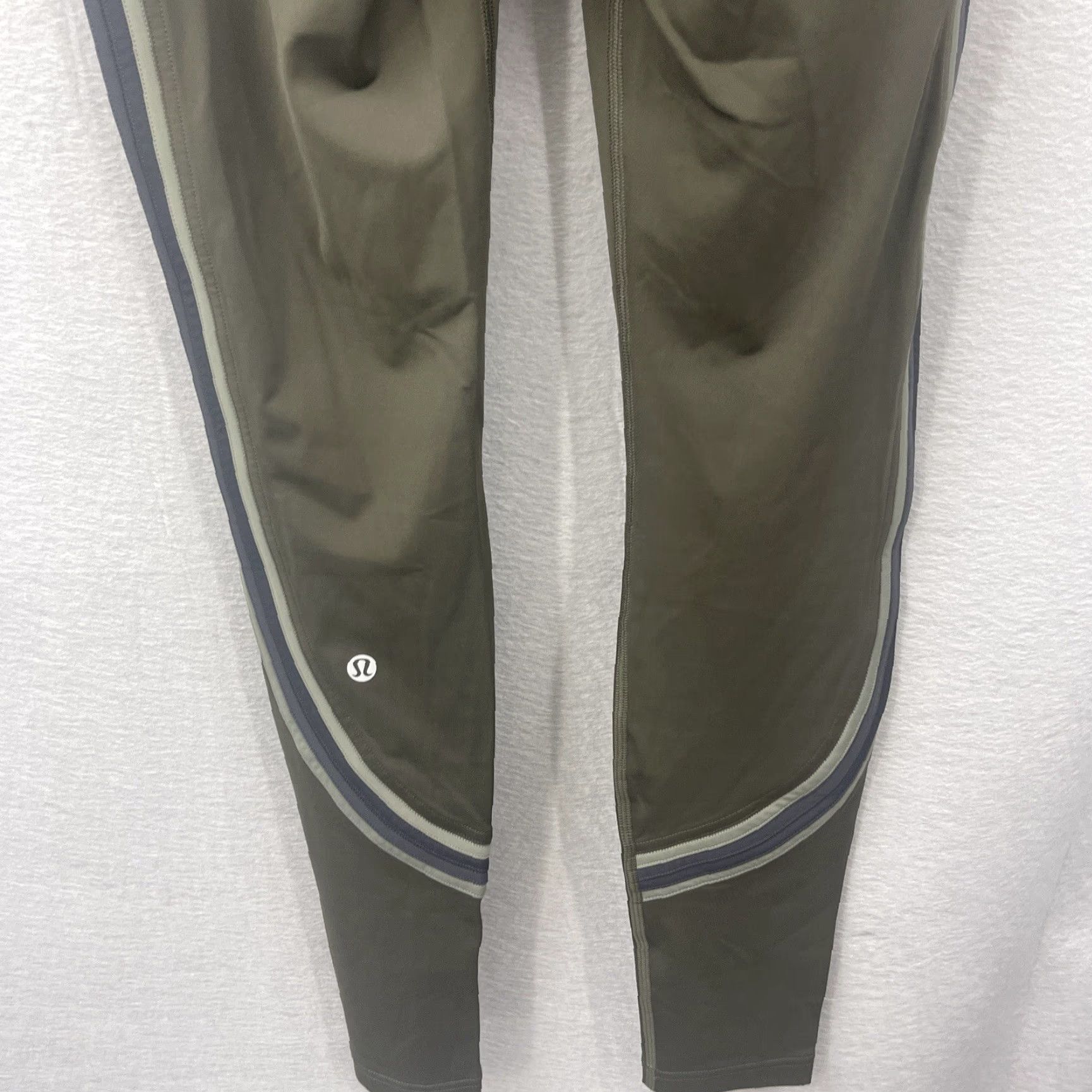 Lululemon Lululemon Run Crew Leggings Women 6 Hi Rise Olive Green Full Length Logo Running Leggings Size 28" / US 6 / IT 42 - 6 Thumbnail