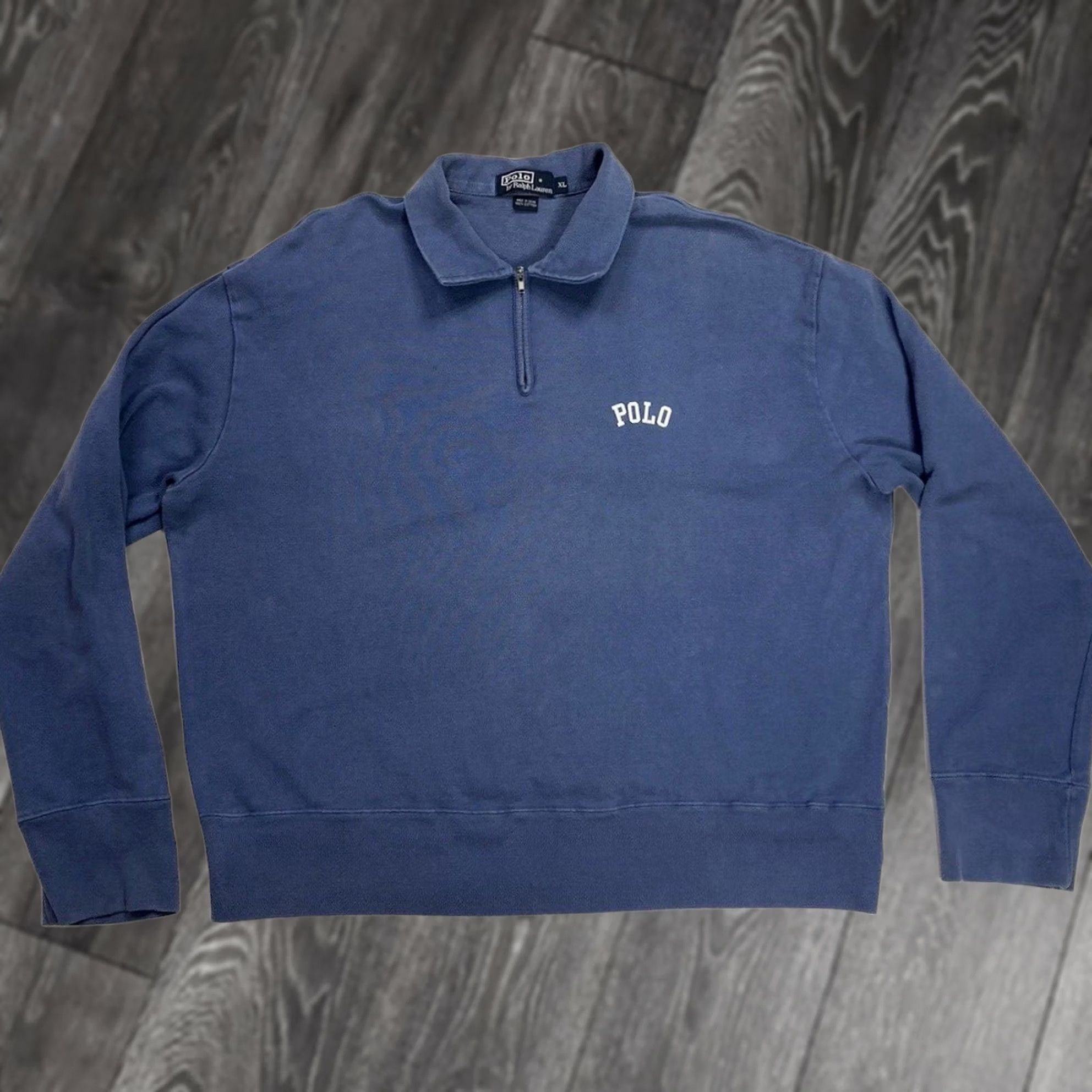 Polo Ralph Lauren Polo Ralph Lauren Sweater 1/4 Zip Collared XL Blue Logo Spellout Men Shirt/Top/ Jumper Size US XL / EU 56 / 4 - 1 Thumbnail