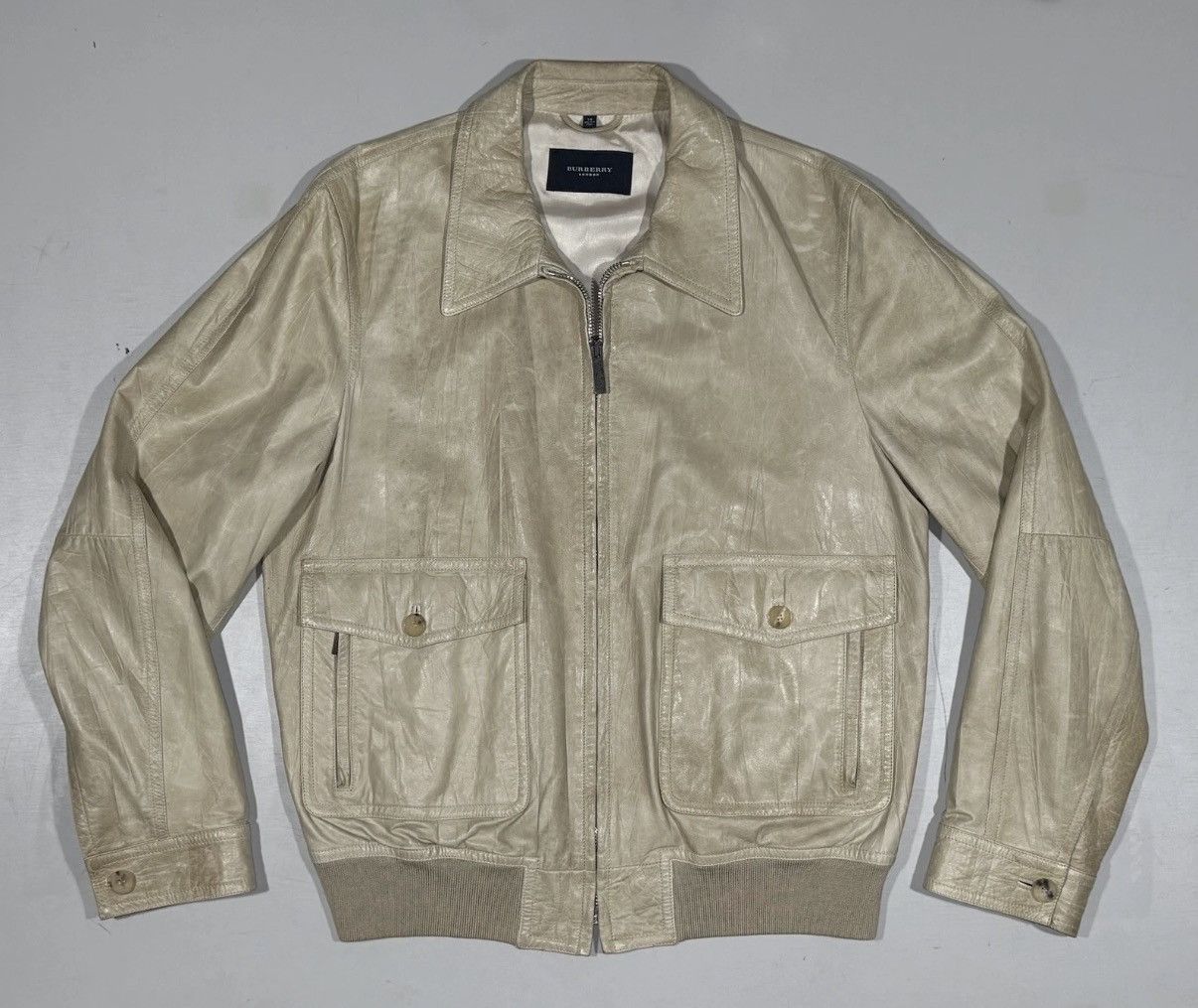 Burberry Distressed Leather Aviator Jacket Bomber 70s Style 54 celine Size US L / EU 52-54 / 3 - 5 Thumbnail