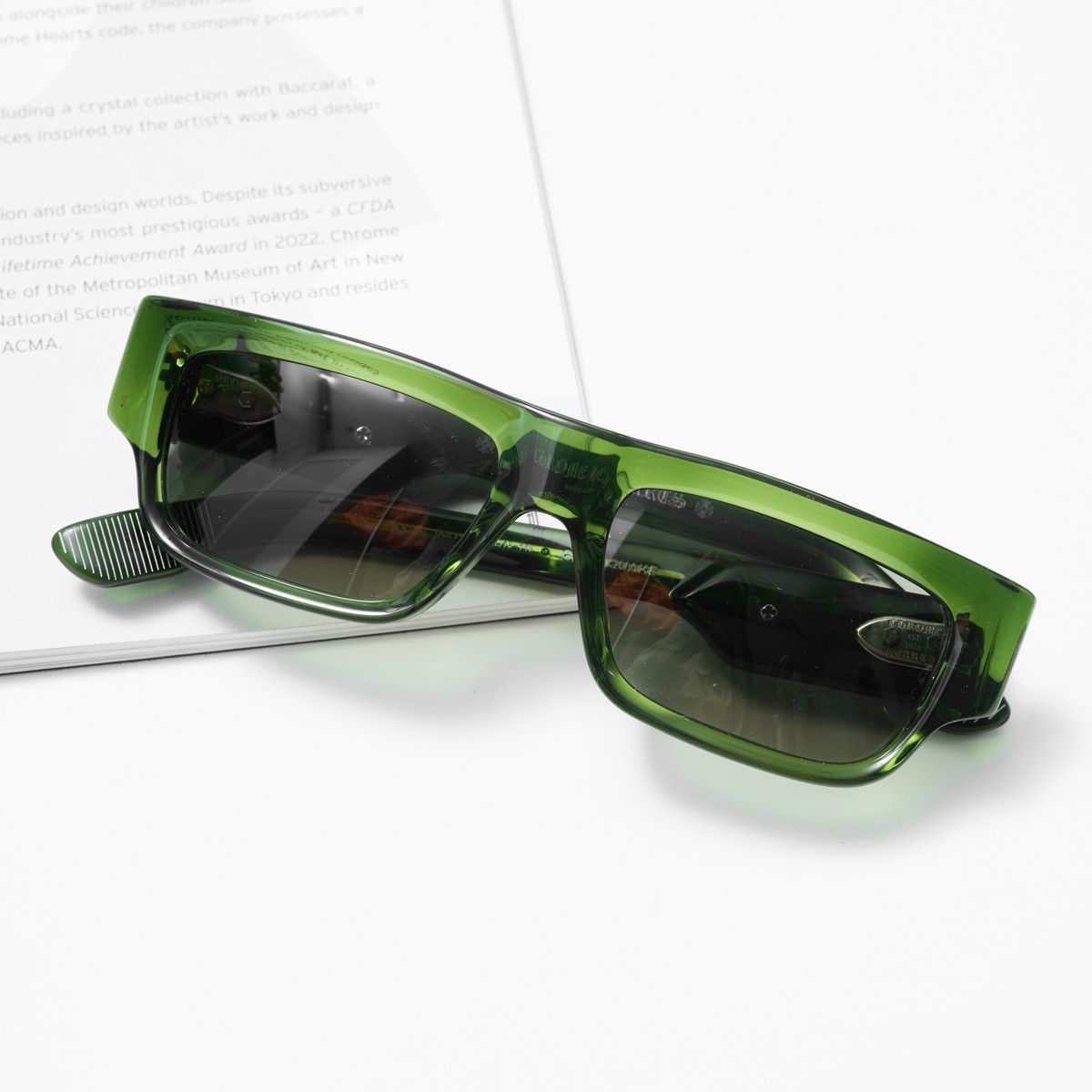 Chrome Hearts CHROME HEARTS GIRTH QUAKE DARK OLIVE SUNGLASSES Size ONE SIZE - 6 Thumbnail