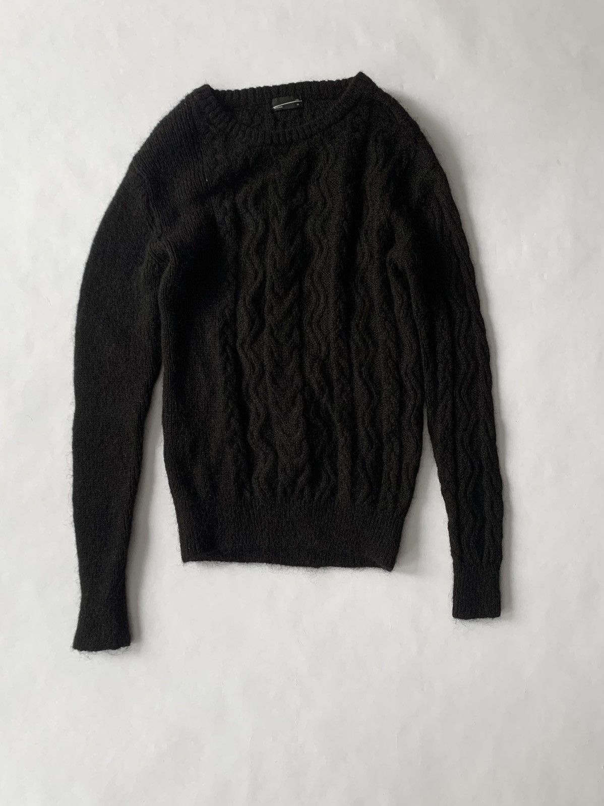 image of Lad Musician Asymmetrical Loose Knit Aw19 in Black, Men's (Size Small)