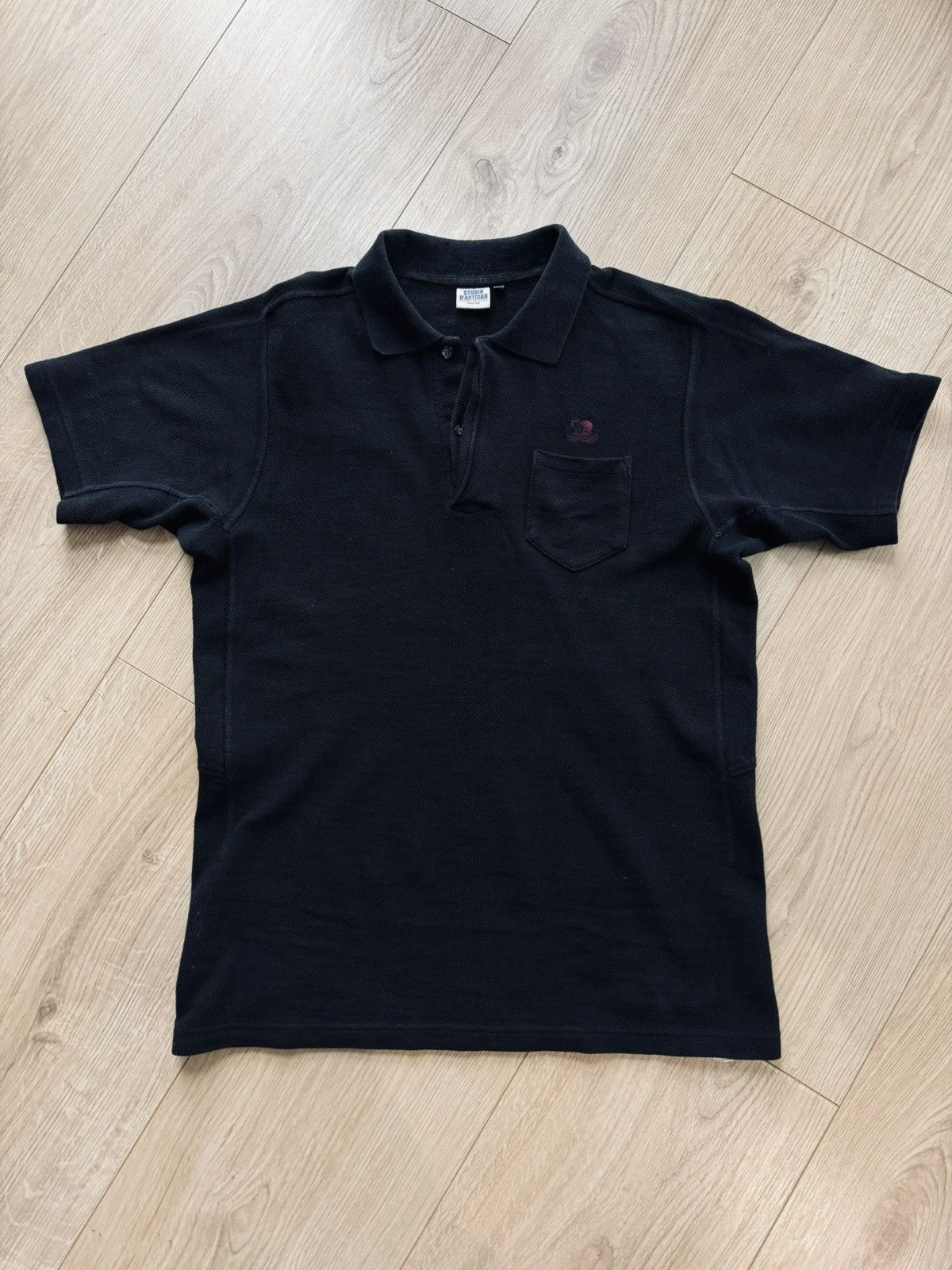 image of Studio Dartisan Pike Polo Shirt Made In Japan in Black, Men's (Size Large)