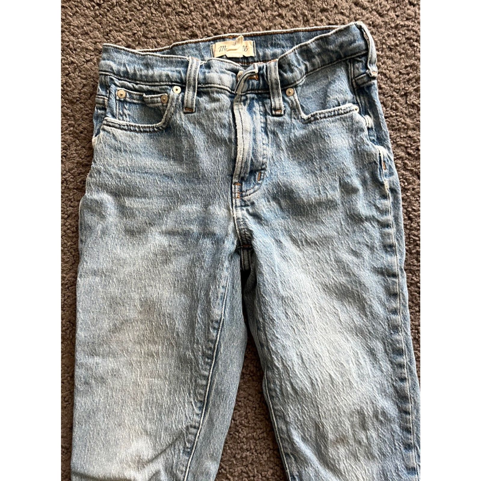 Madewell Madewell Jeans Womens Blue 25x25 Stretch Raw Hem Cut Off Distressed Regular Size 25 Color Blue Size 42" / US 20 - 2 Thumbnail