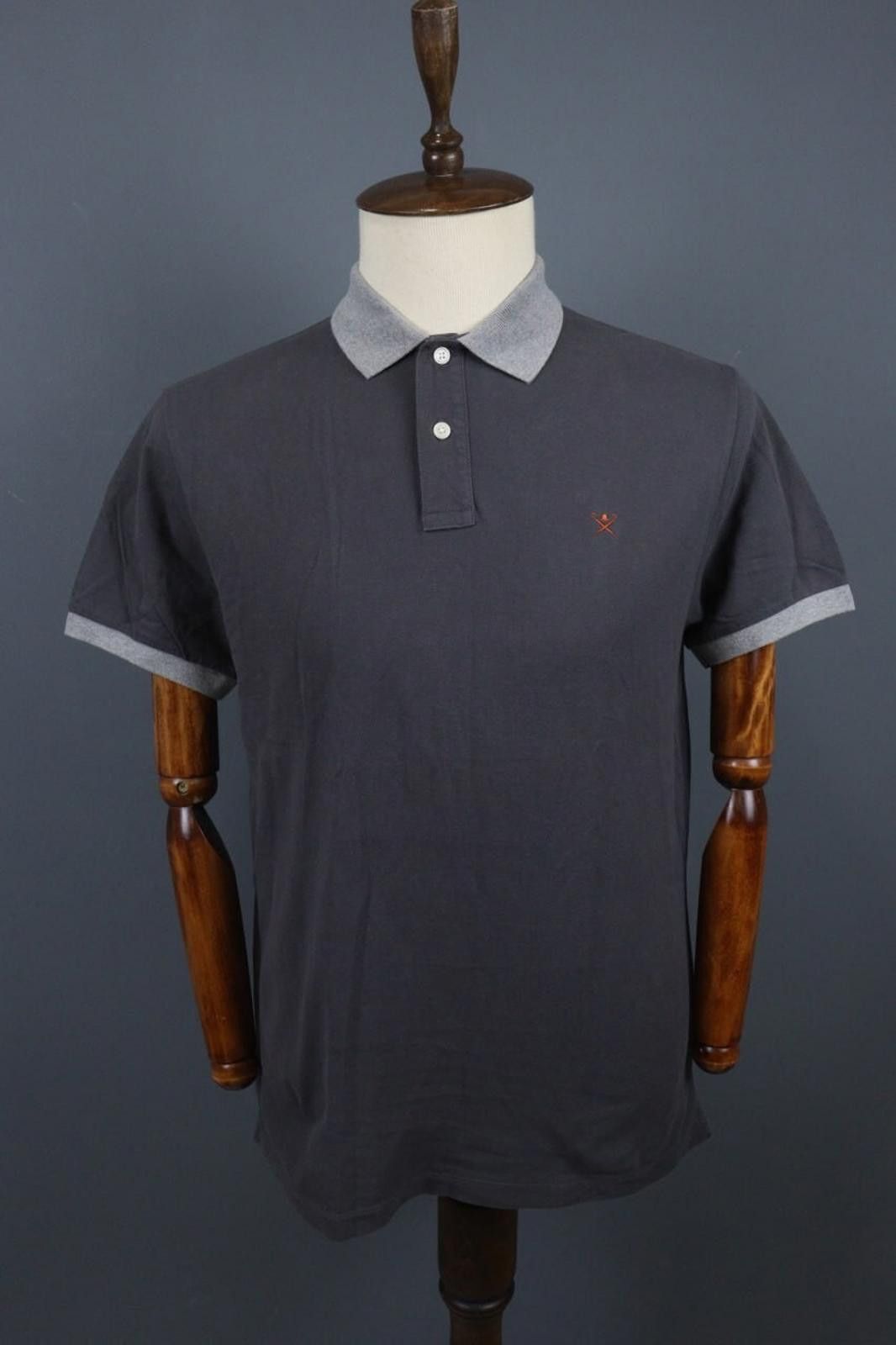Designer Hackett London Gray Cotton Collared Polo Shirt Size M Size US M / EU 48-50 / 2 - 1 Thumbnail