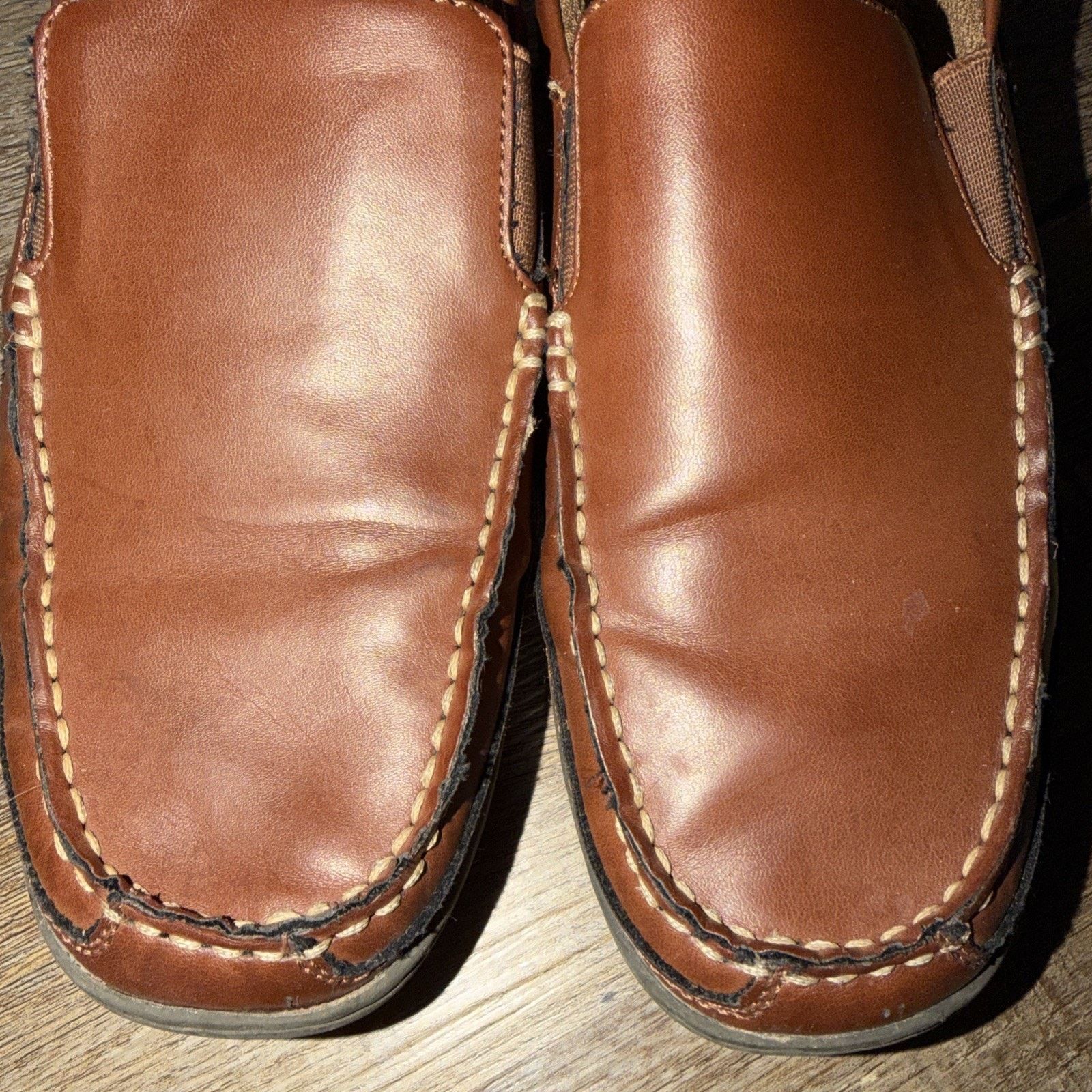 Tommy Hilfiger Tommy Hilfiger Men's Slip-On Shoes 8.5M Brown Leather Size US 8 / EU 41 - 2 Thumbnail