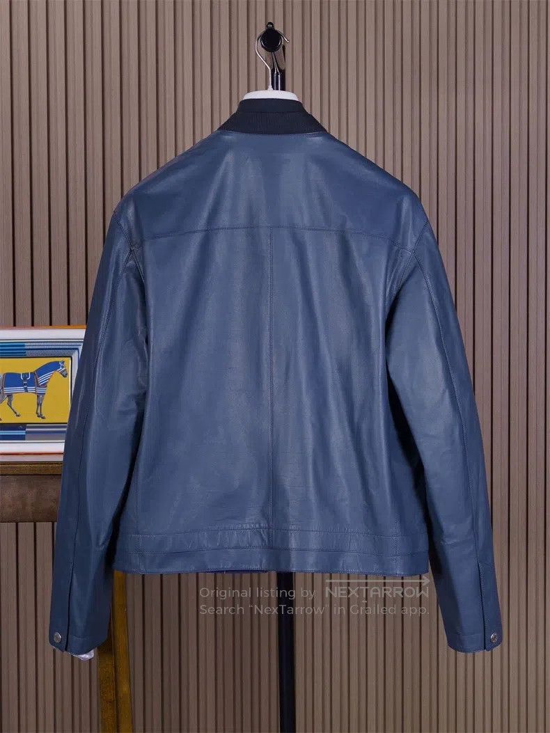 Hermes Hermes Midnight Blue Calfskin Jacket Size US M / EU 48-50 / 2 - 2 Thumbnail